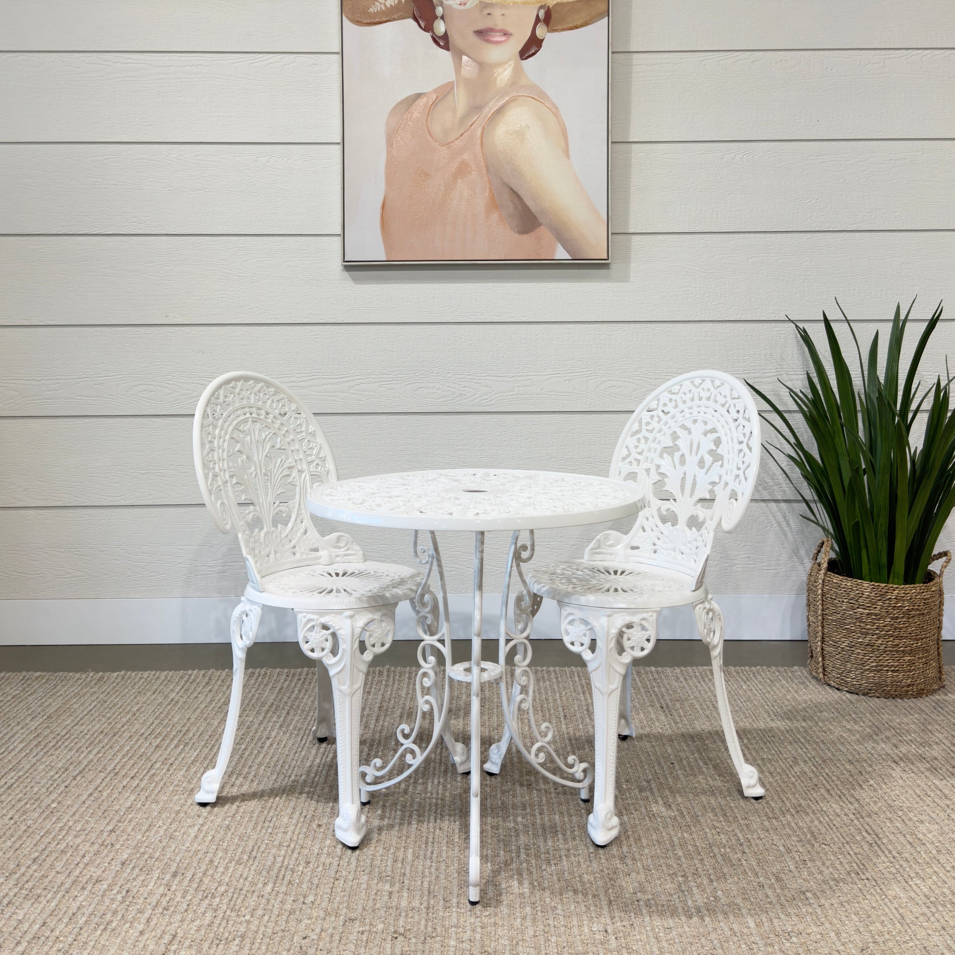 Crown Bistro Chair & Table Set - White