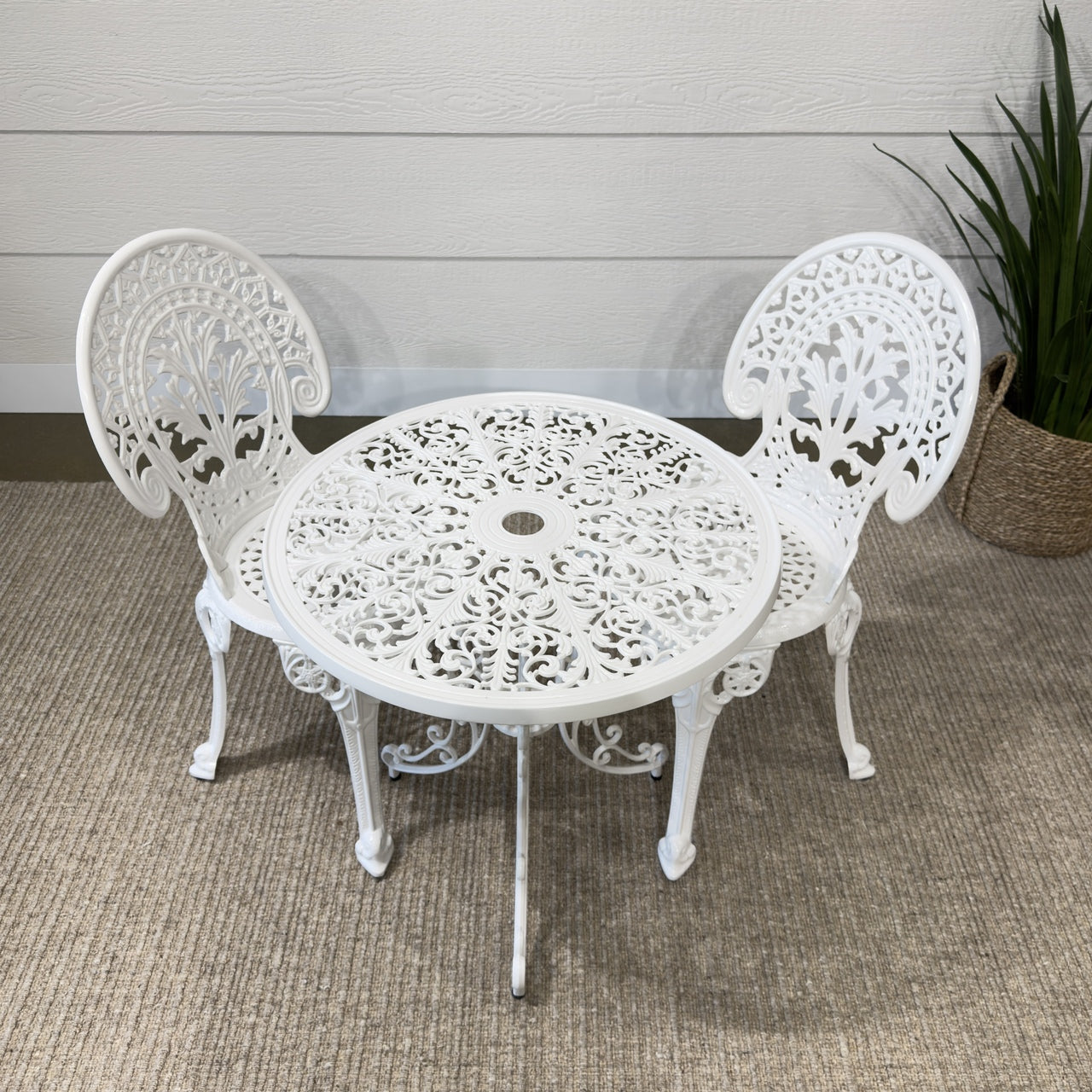 Crown Bistro Chair & Table Set - White