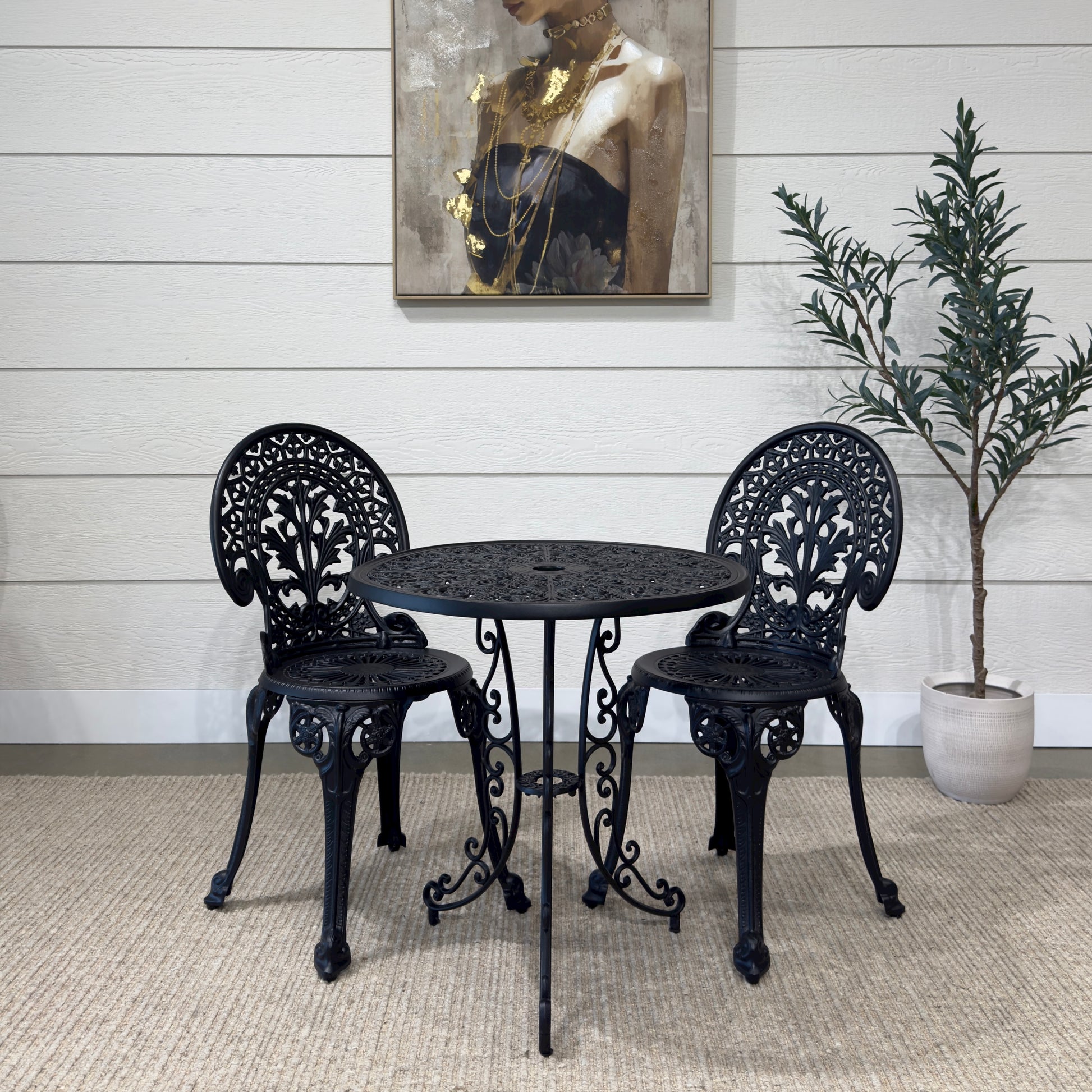 Crown Bistro Chair & Table Set - Black