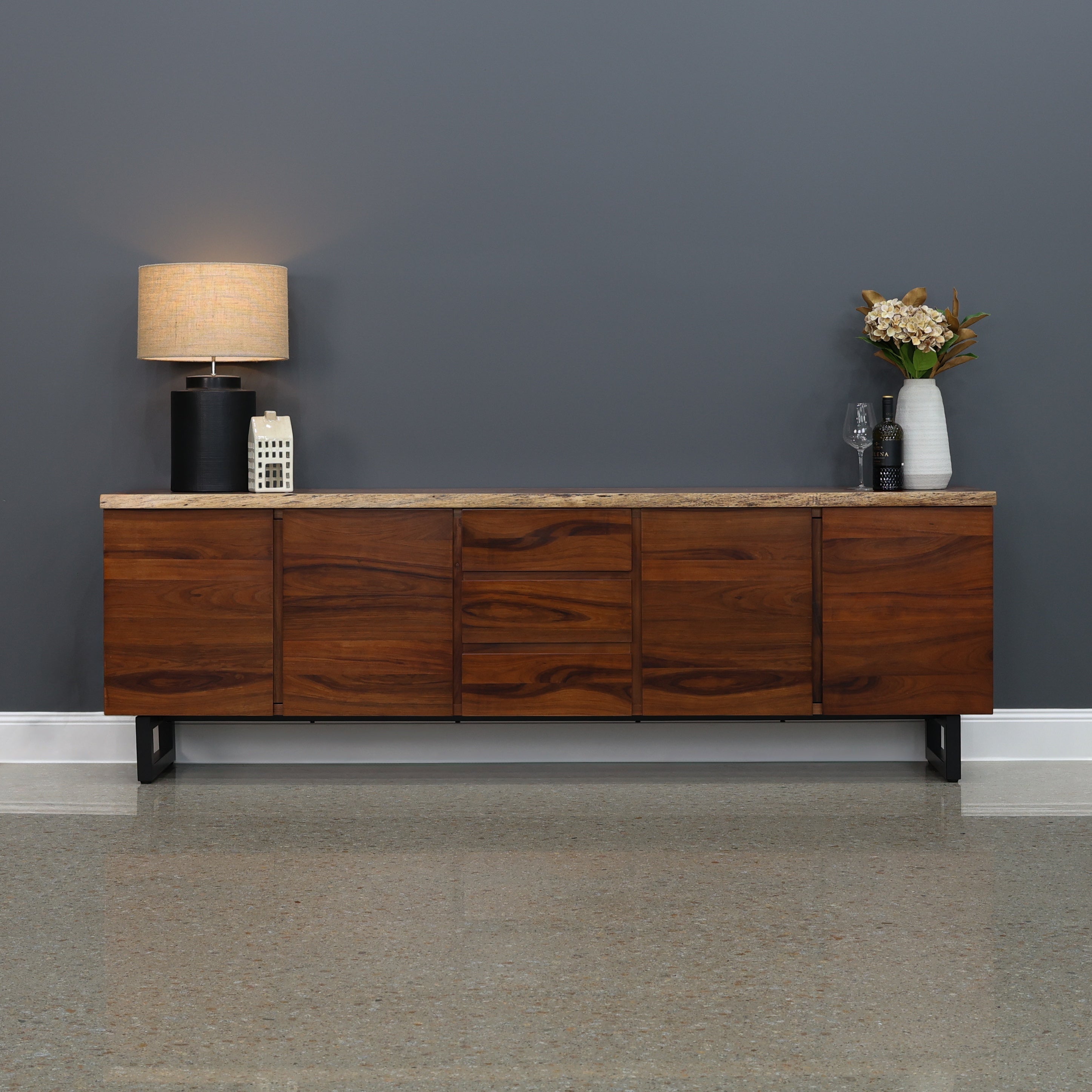 Dark Valley Buffet w/ 3 Drawers & 4 Doors