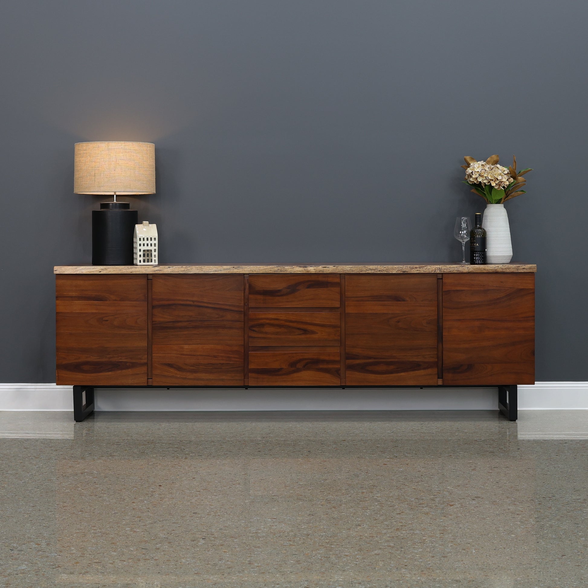 Dark Valley Buffet w/ 3 Drawers & 4 Doors