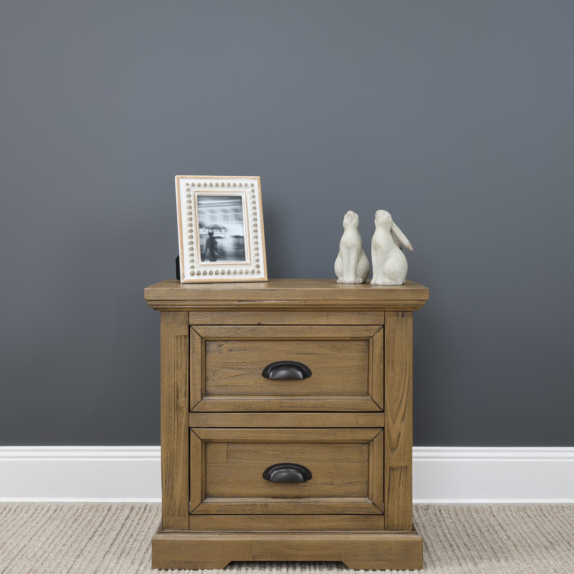 Macedon Bedside Table w/ 2 Drawers