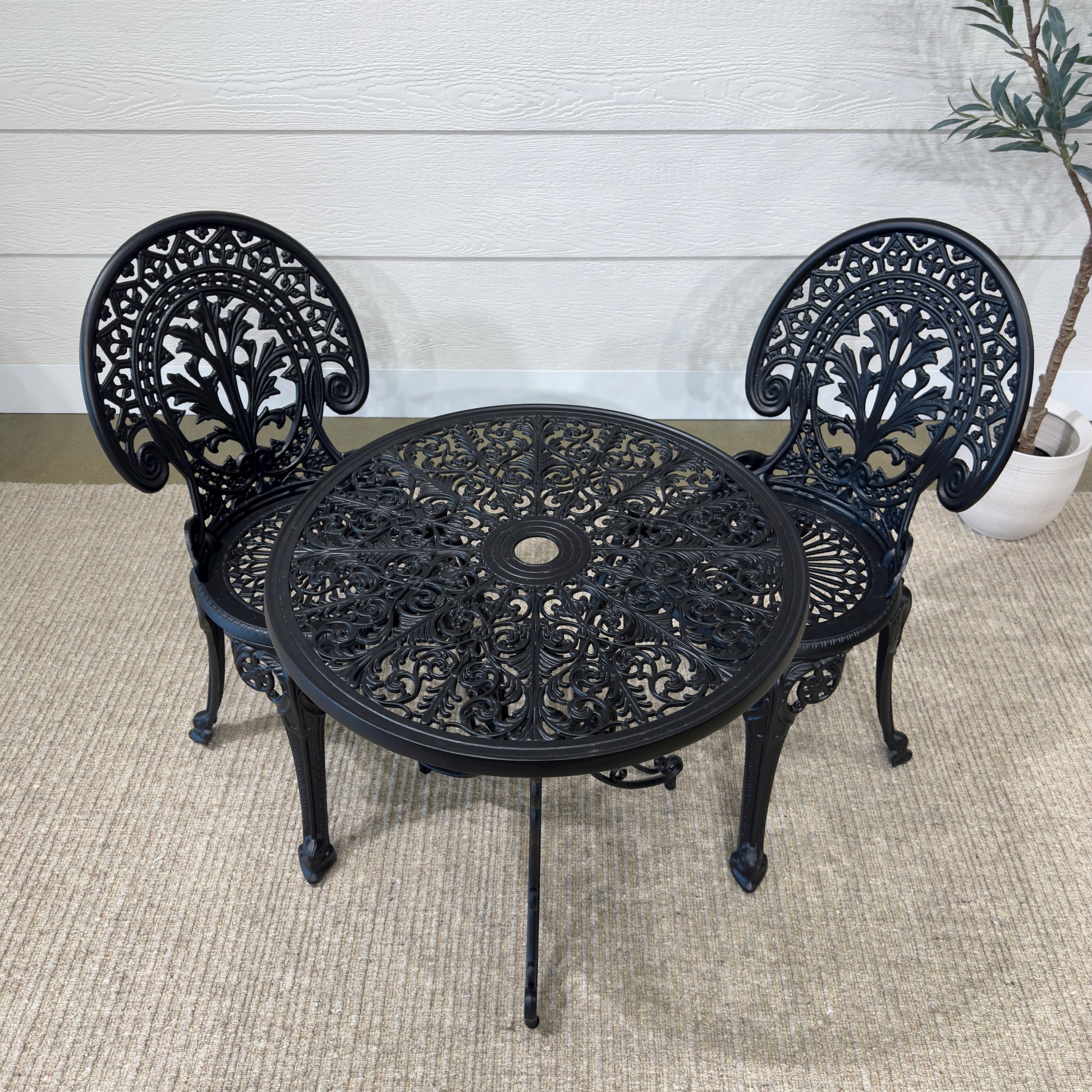 Crown Bistro Chair & Table Set - Black