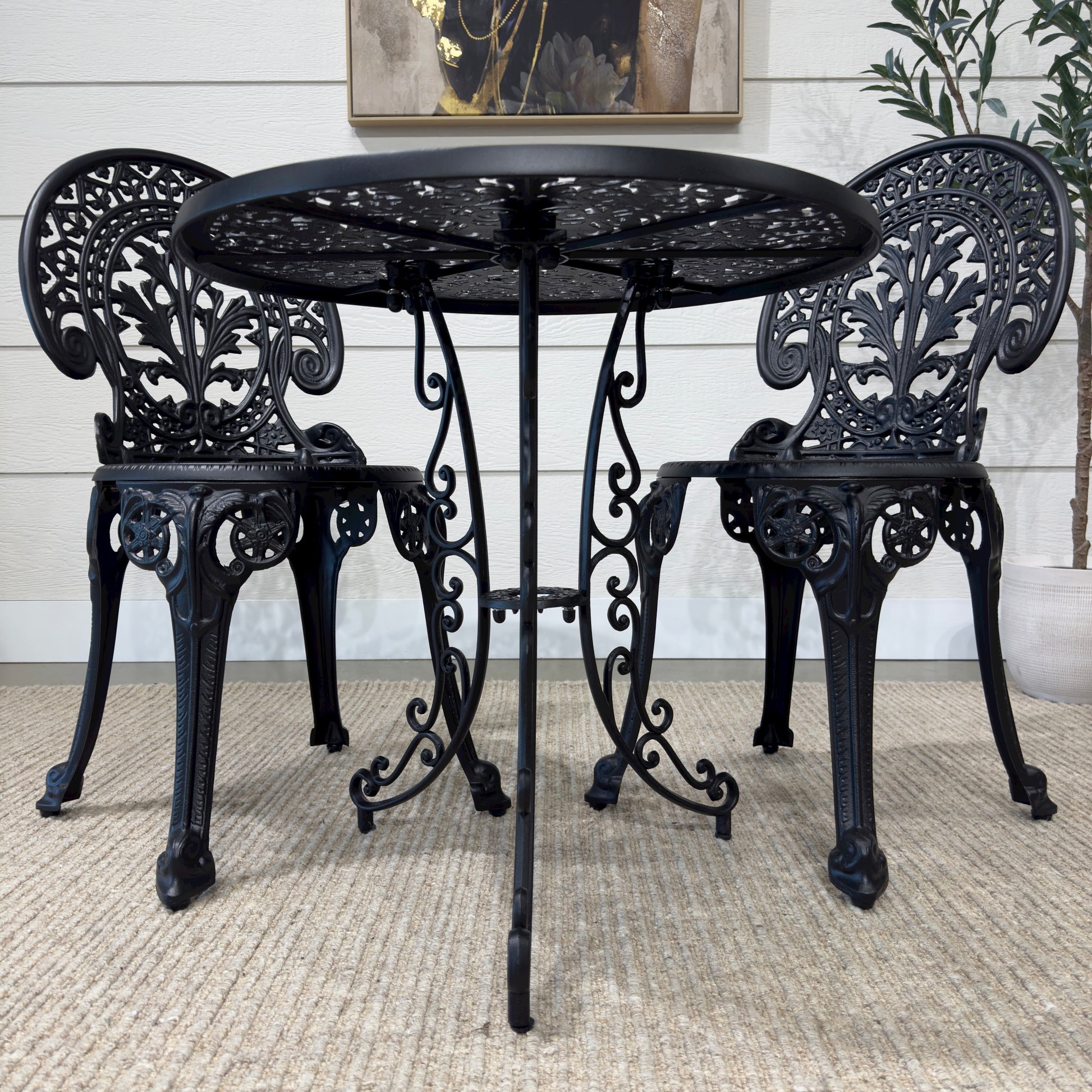 Crown Bistro Chair & Table Set - Black