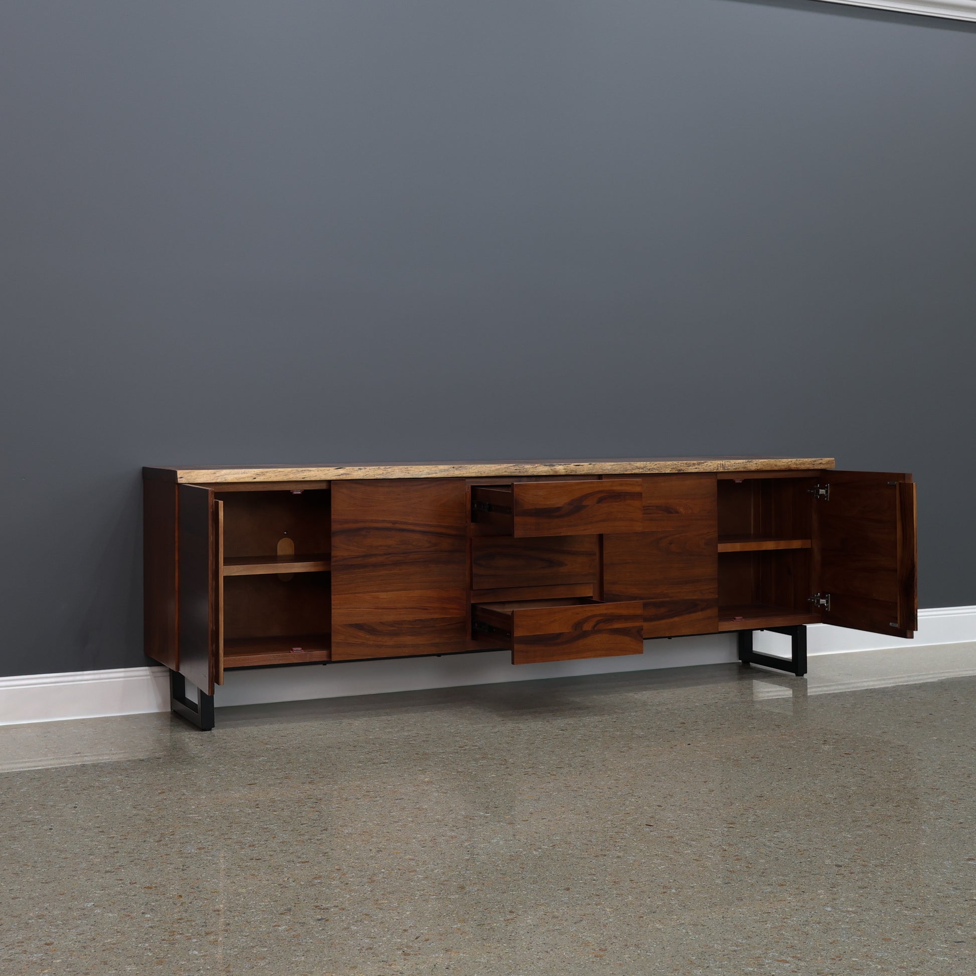 Dark Valley Buffet w/ 3 Drawers & 4 Doors
