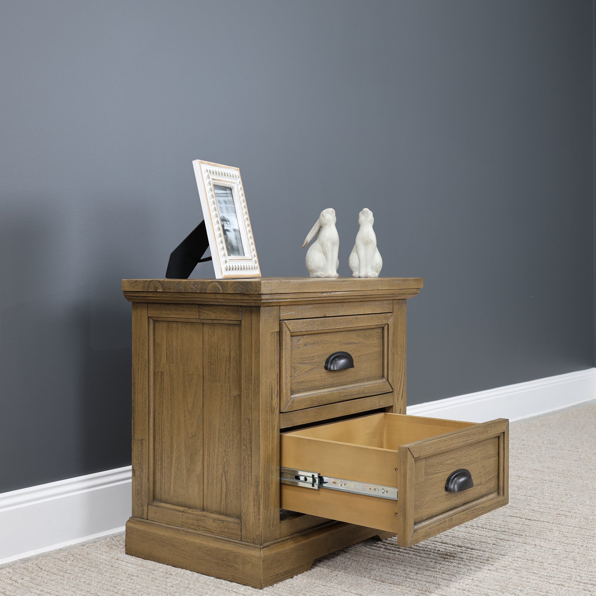 Macedon Bedside Table w/ 2 Drawers