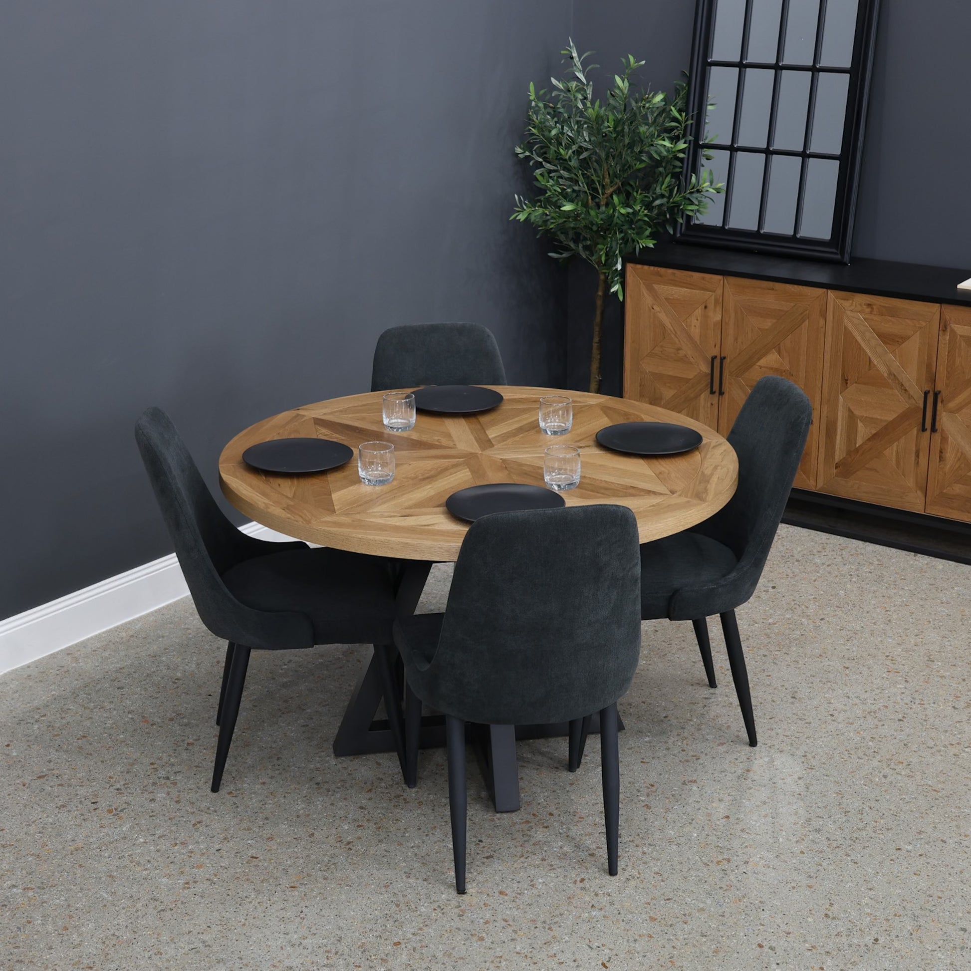 Industrial Round Dining Table 125cm