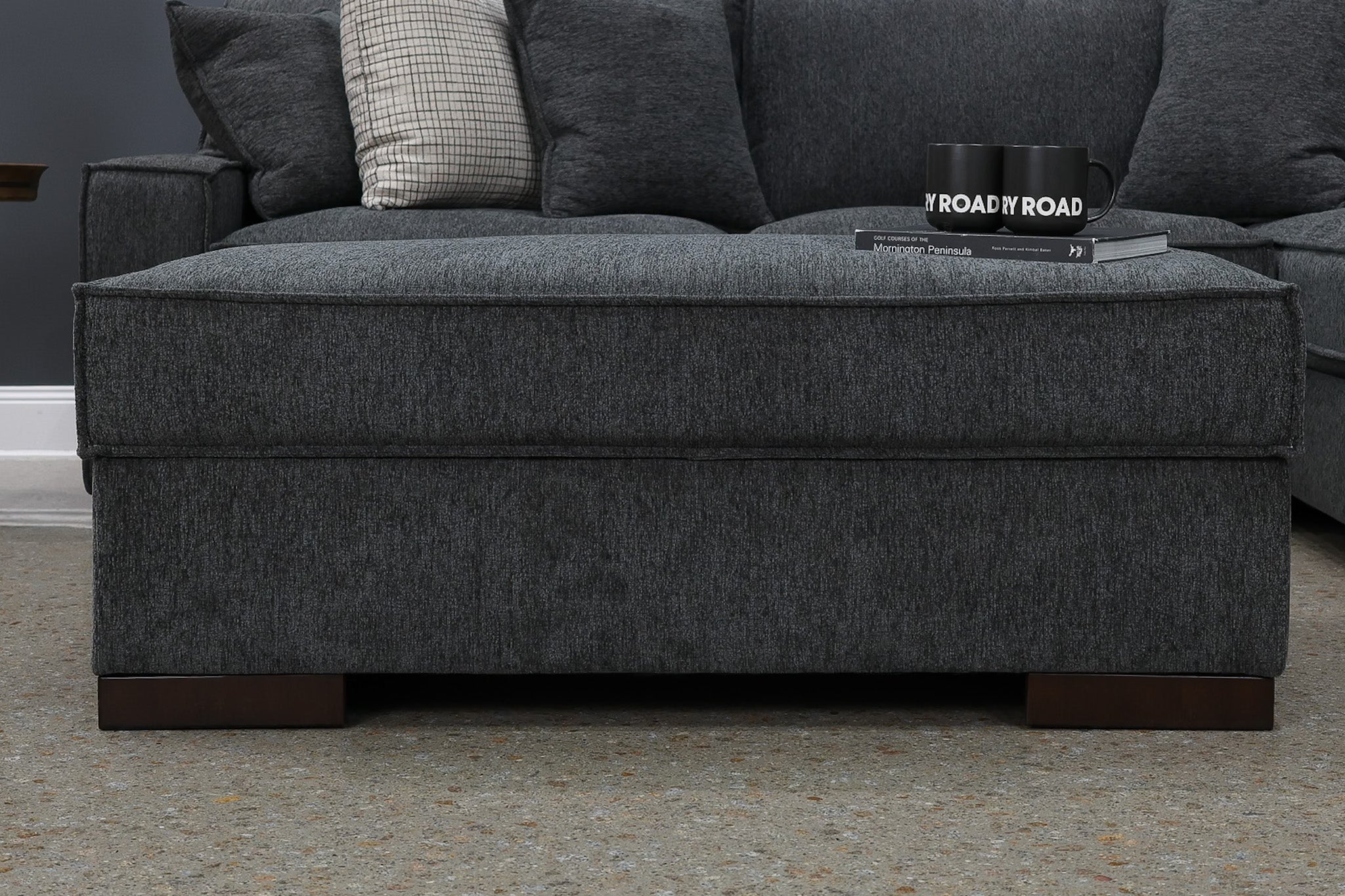 Gembrook Ottoman w/ Storage - Dark Grey