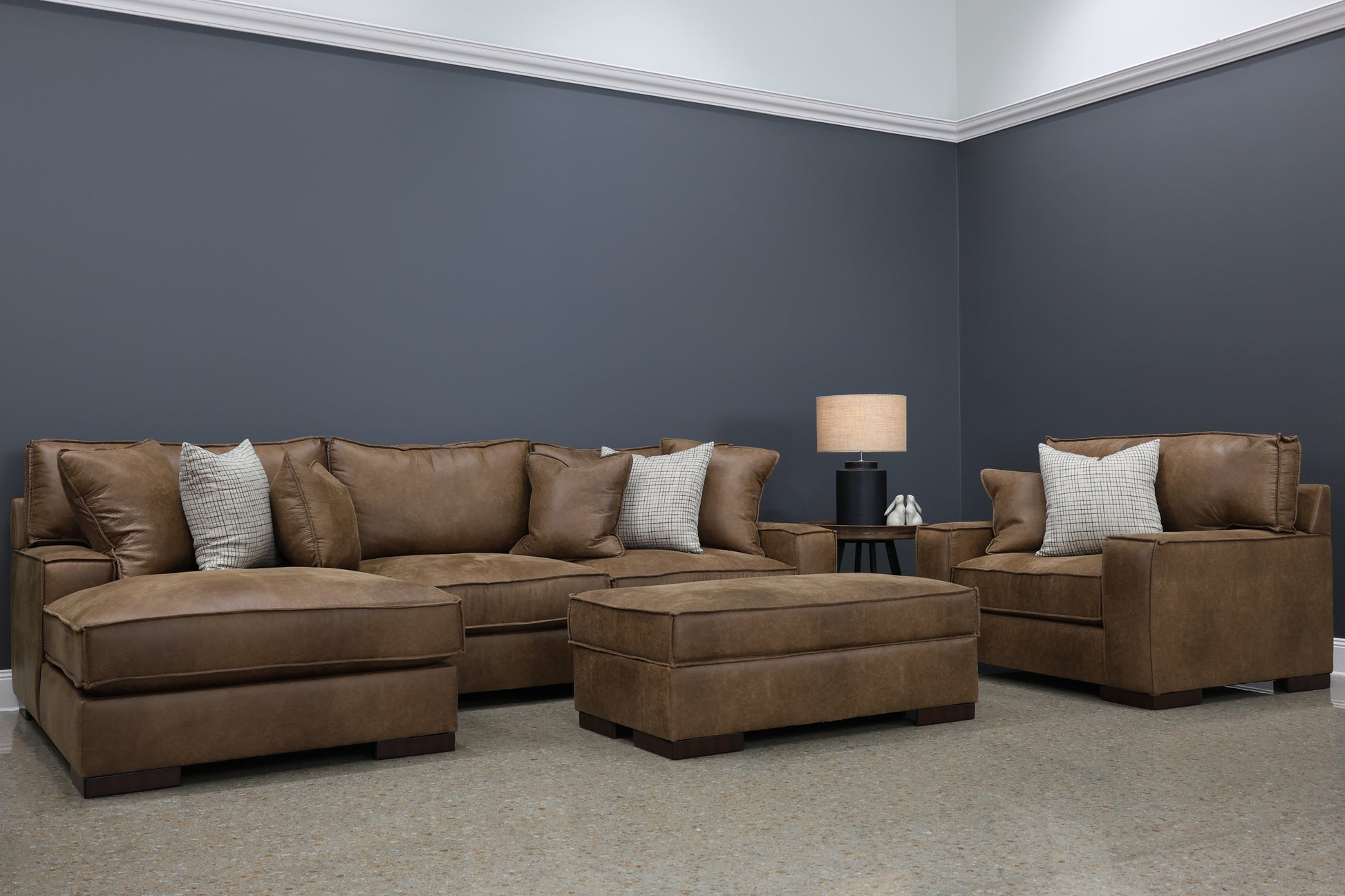 Gembrook LHF Sofa Chaise - Tan Leather Air