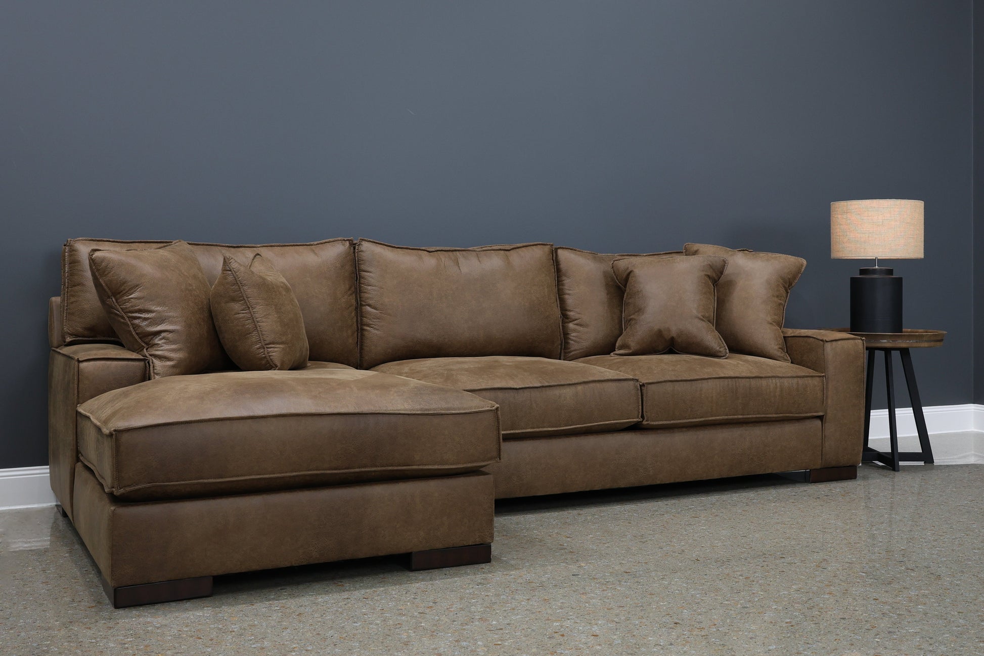 Gembrook LHF Sofa Chaise - Tan Leather Air