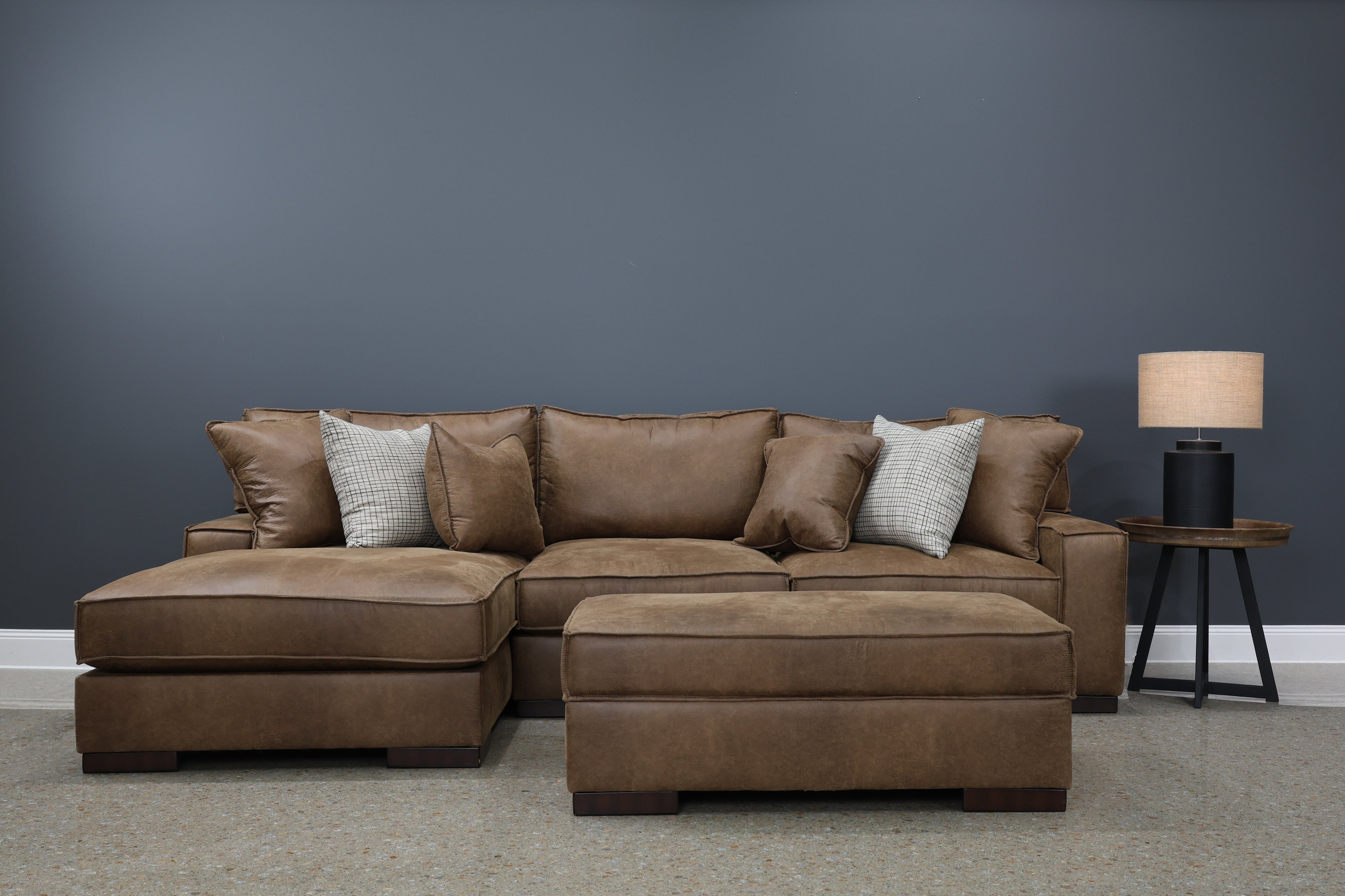 Gembrook LHF Sofa Chaise - Tan Leather Air