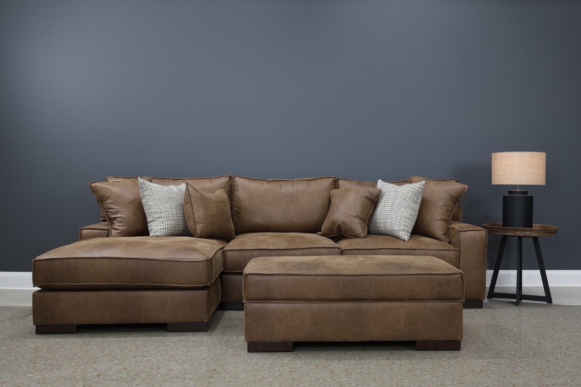Gembrook LHF Sofa Chaise - Tan Leather Air