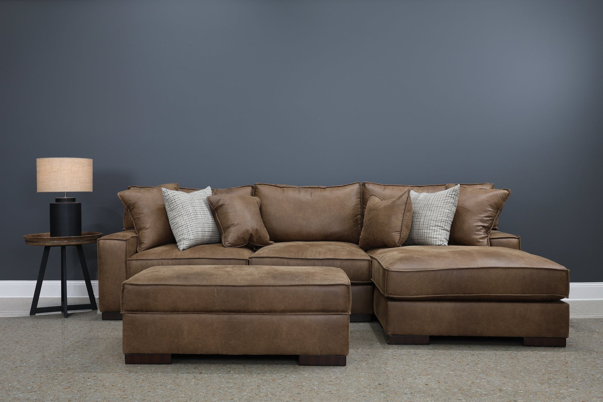Gembrook RHF Sofa Chaise - Tan Leather Air