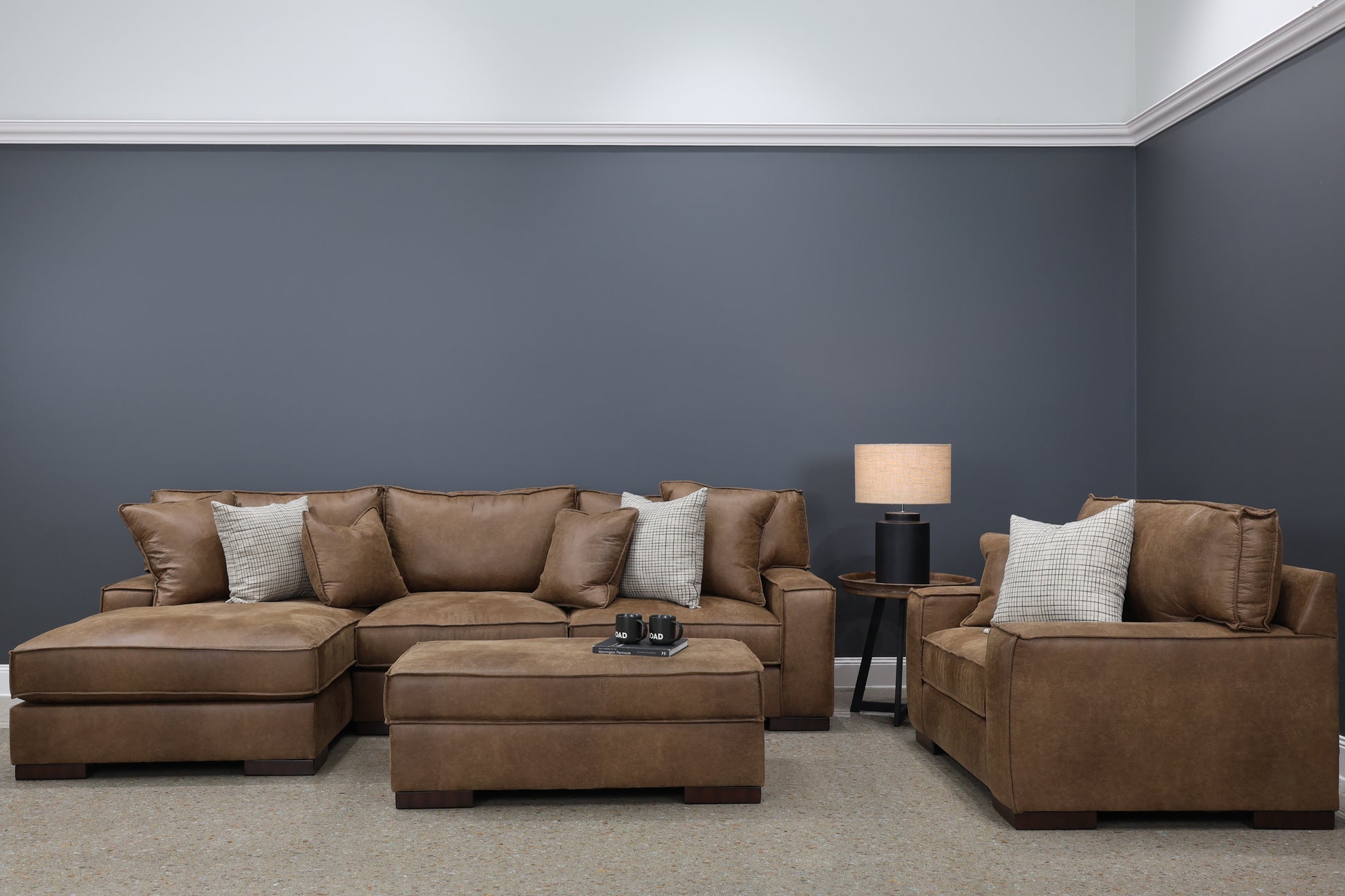 Gembrook LHF Sofa Chaise - Tan Leather Air