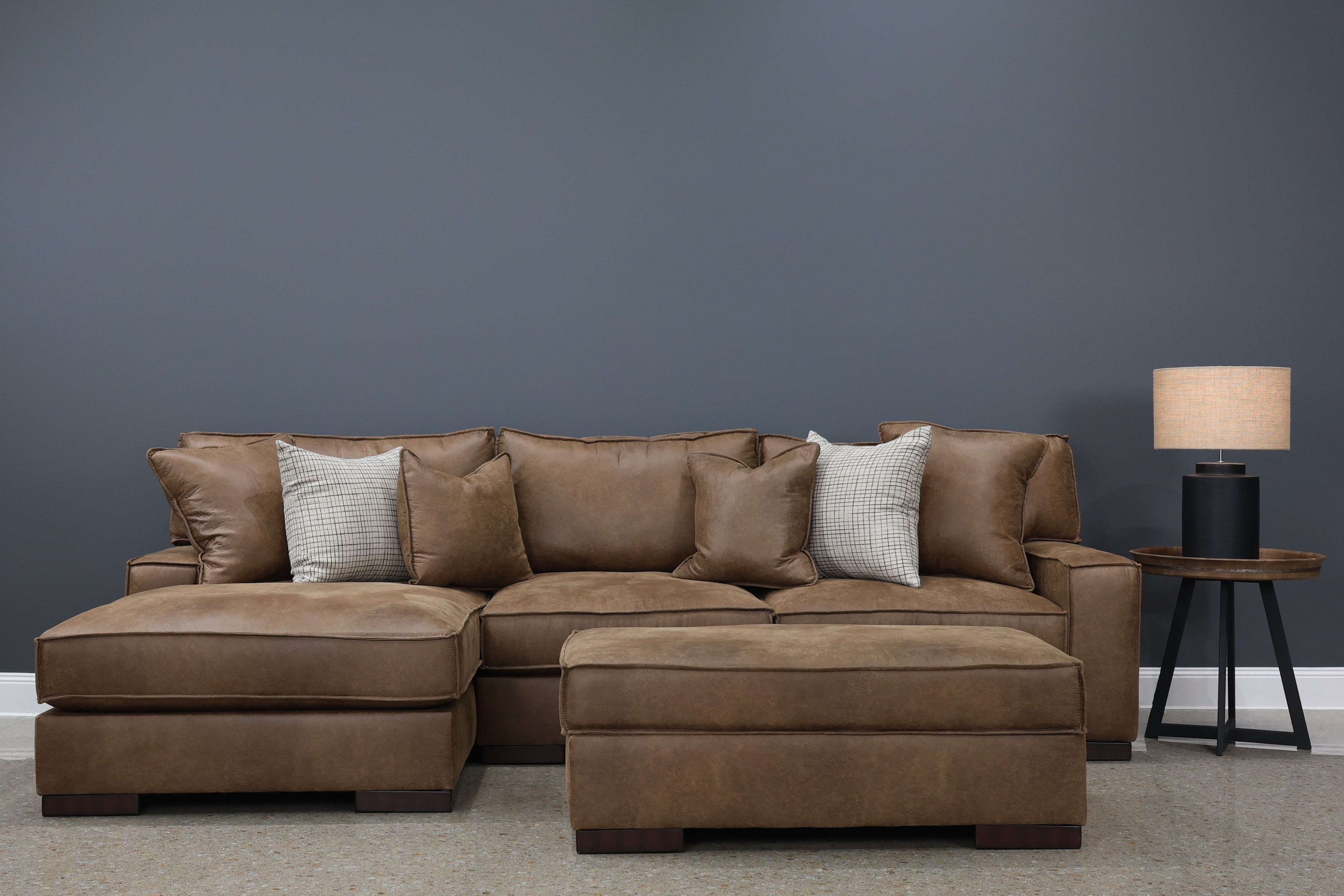 Gembrook LHF Sofa Chaise - Tan Leather Air