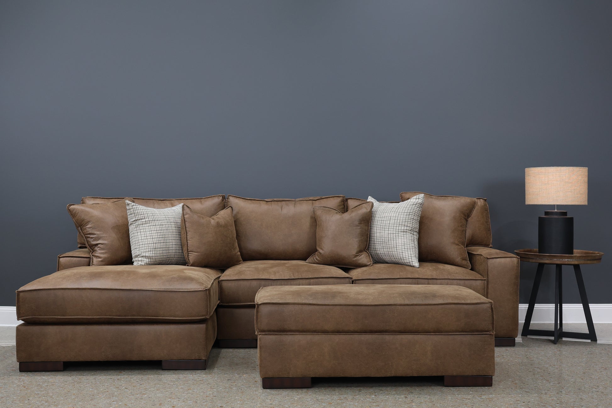 Gembrook LHF Sofa Chaise - Tan Leather Air