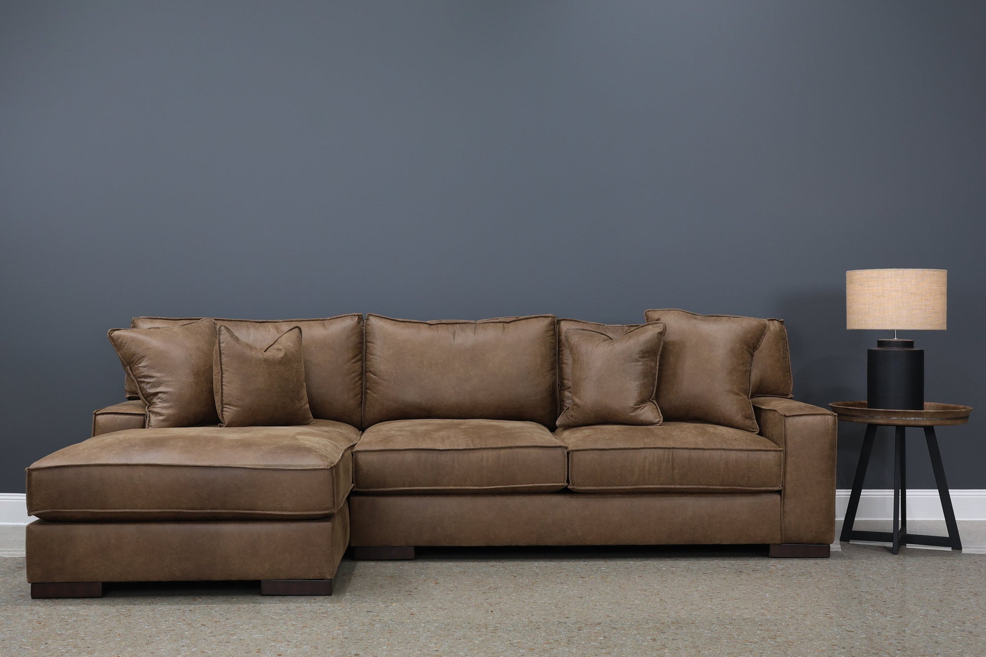 Gembrook LHF Sofa Chaise - Tan Leather Air