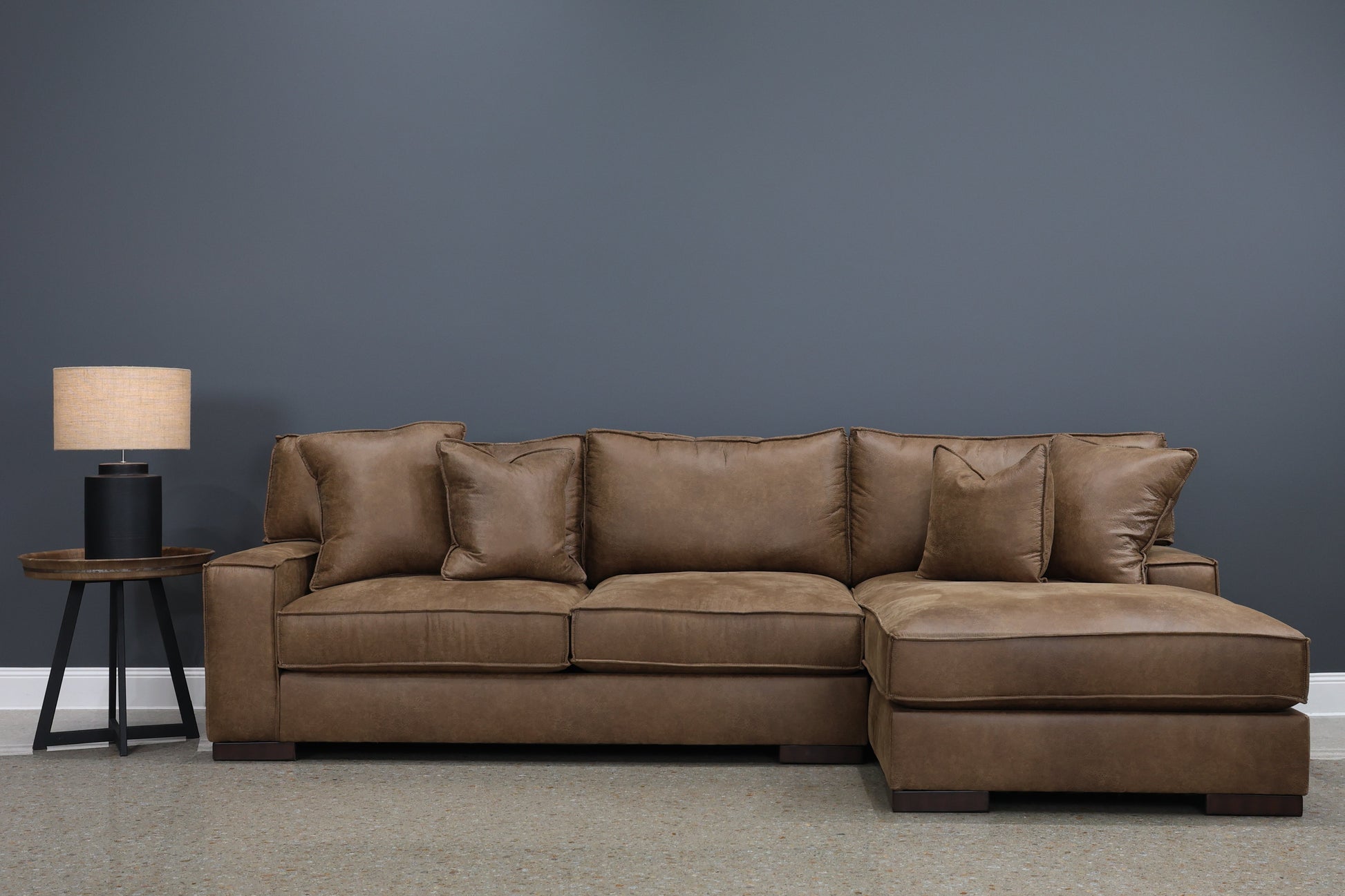 Gembrook RHF Sofa Chaise - Tan Leather Air