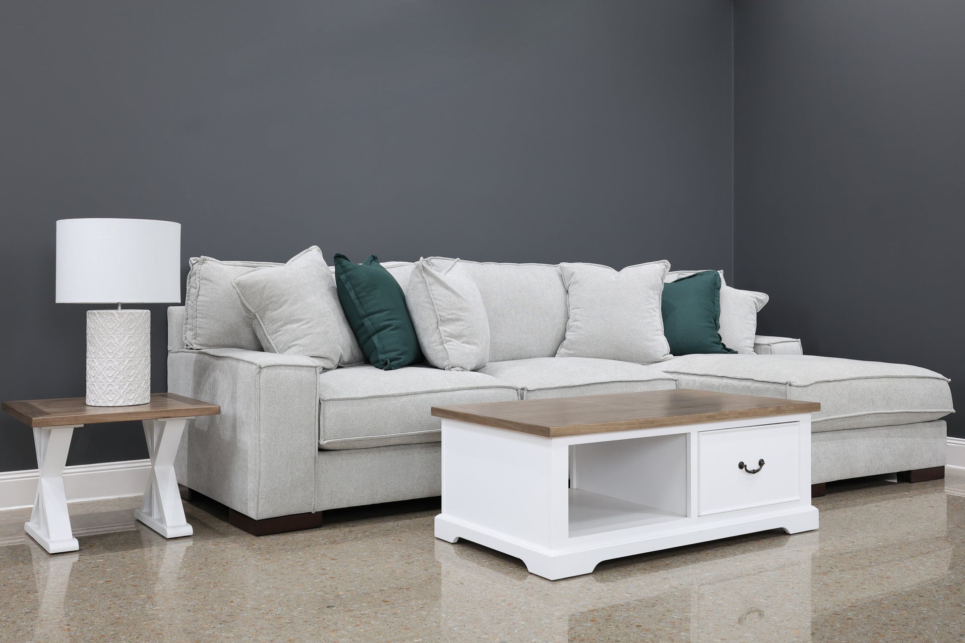 Gembrook RHF Sofa Chaise - Light Grey