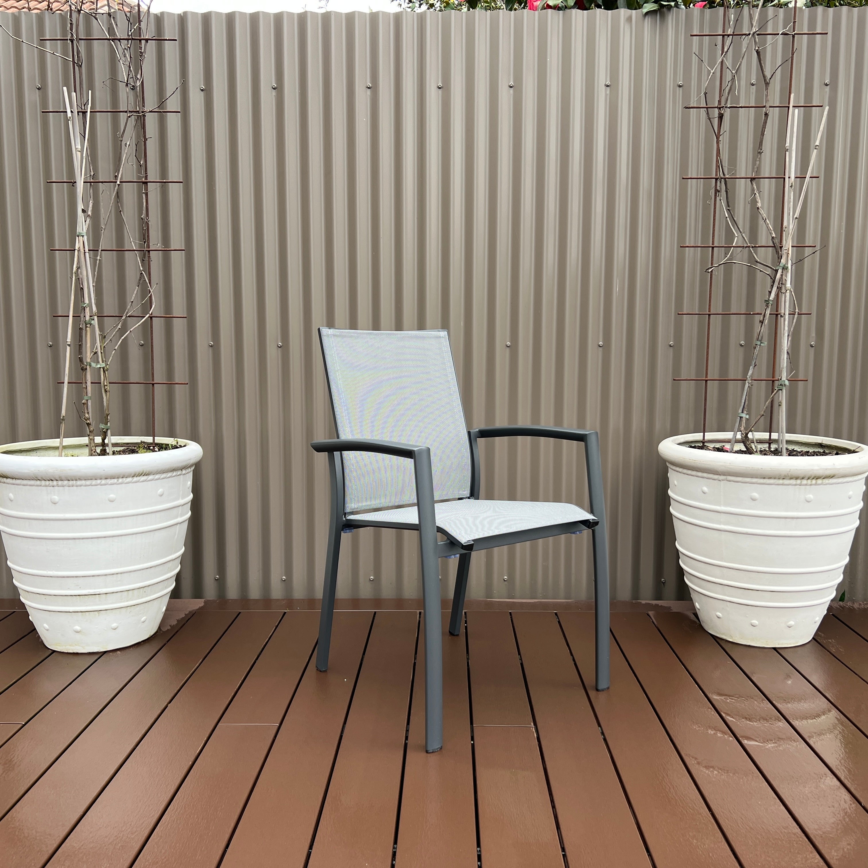 Ocean Grove Stackable Dining Chair- Charcoal
