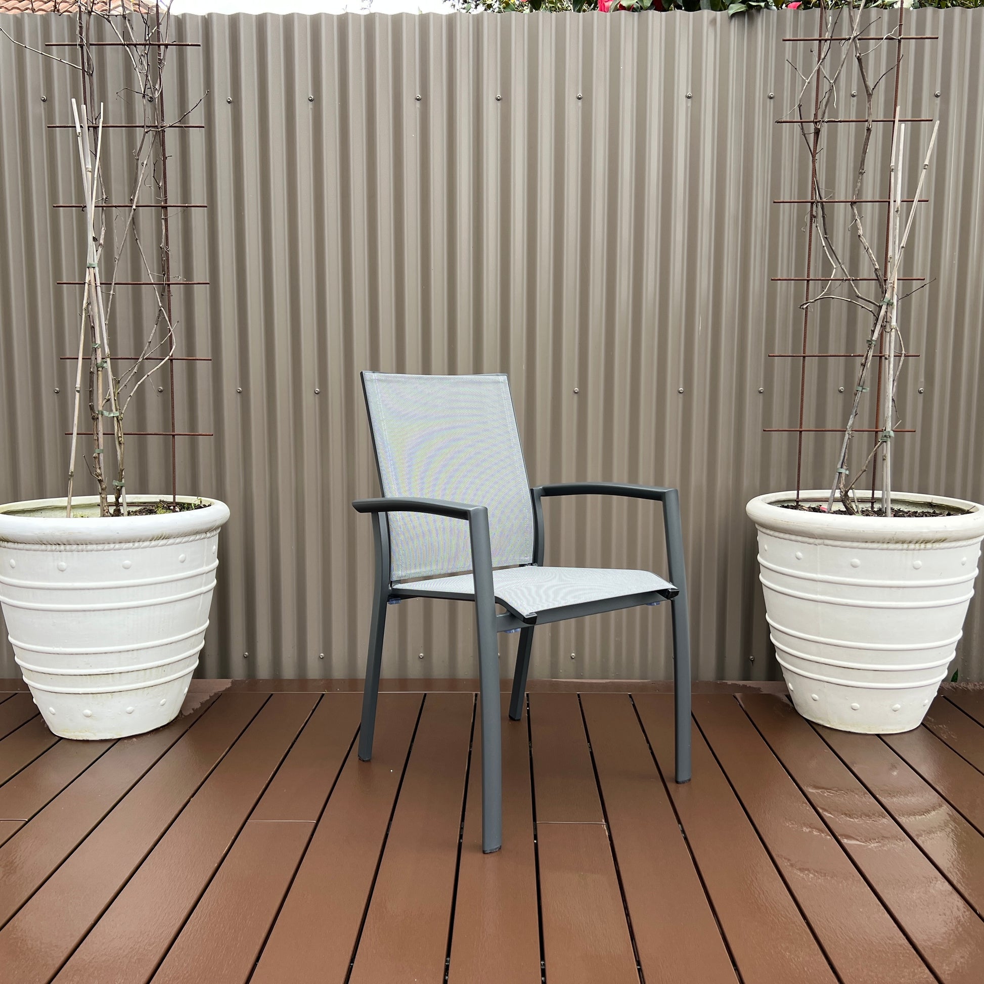 Ocean Grove Stackable Dining Chair- Charcoal