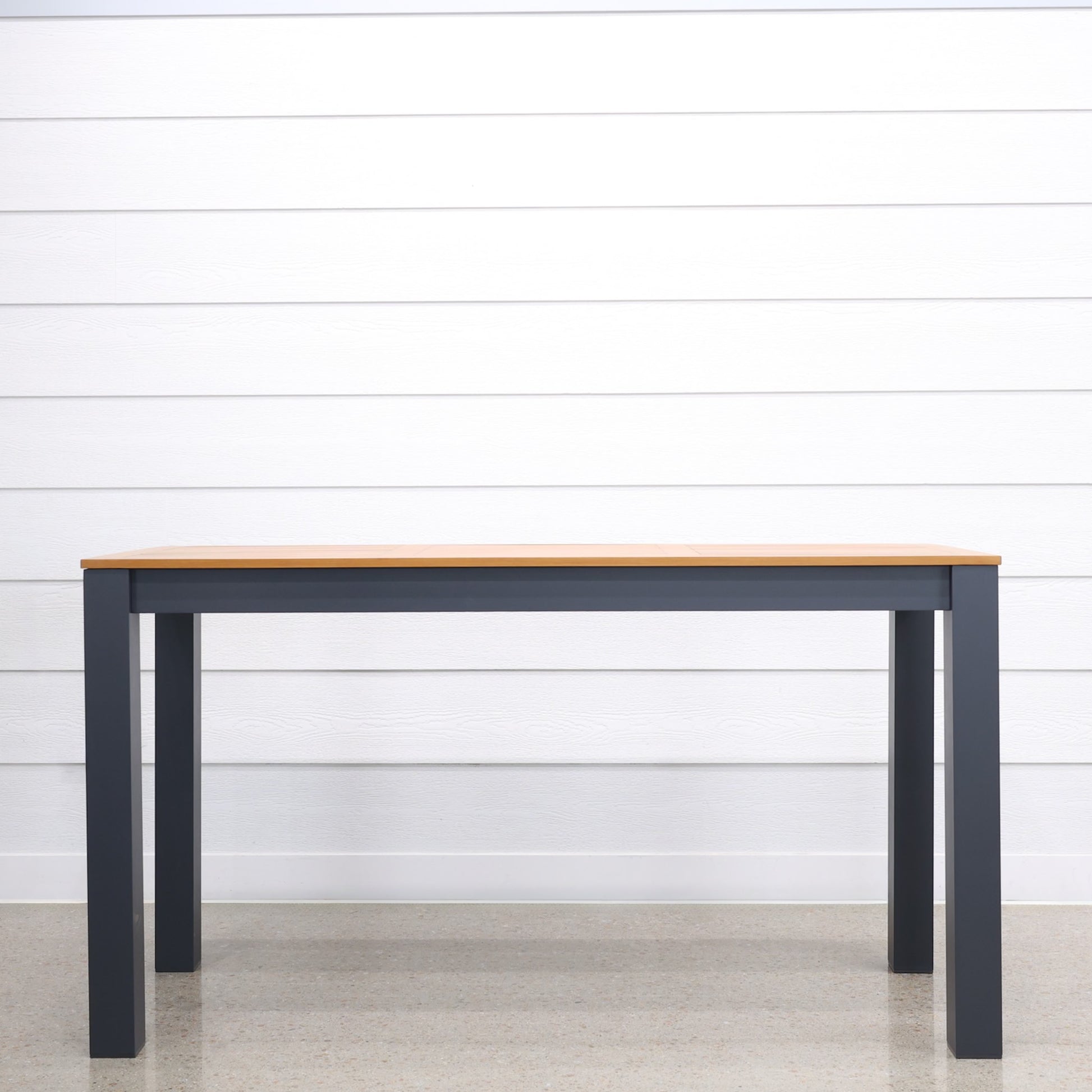 Mildura Bar Table - Charcoal w/ Brushed Teak Top