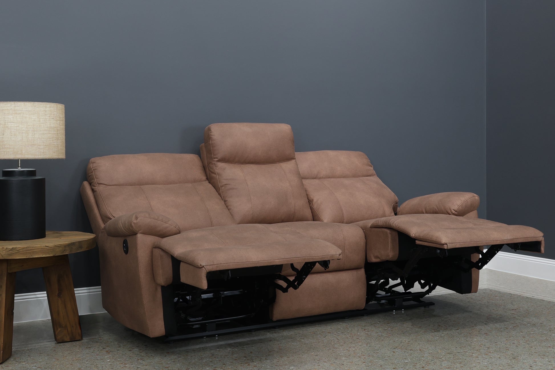 Seymour Electric Sofa - Chestnut Leather Air