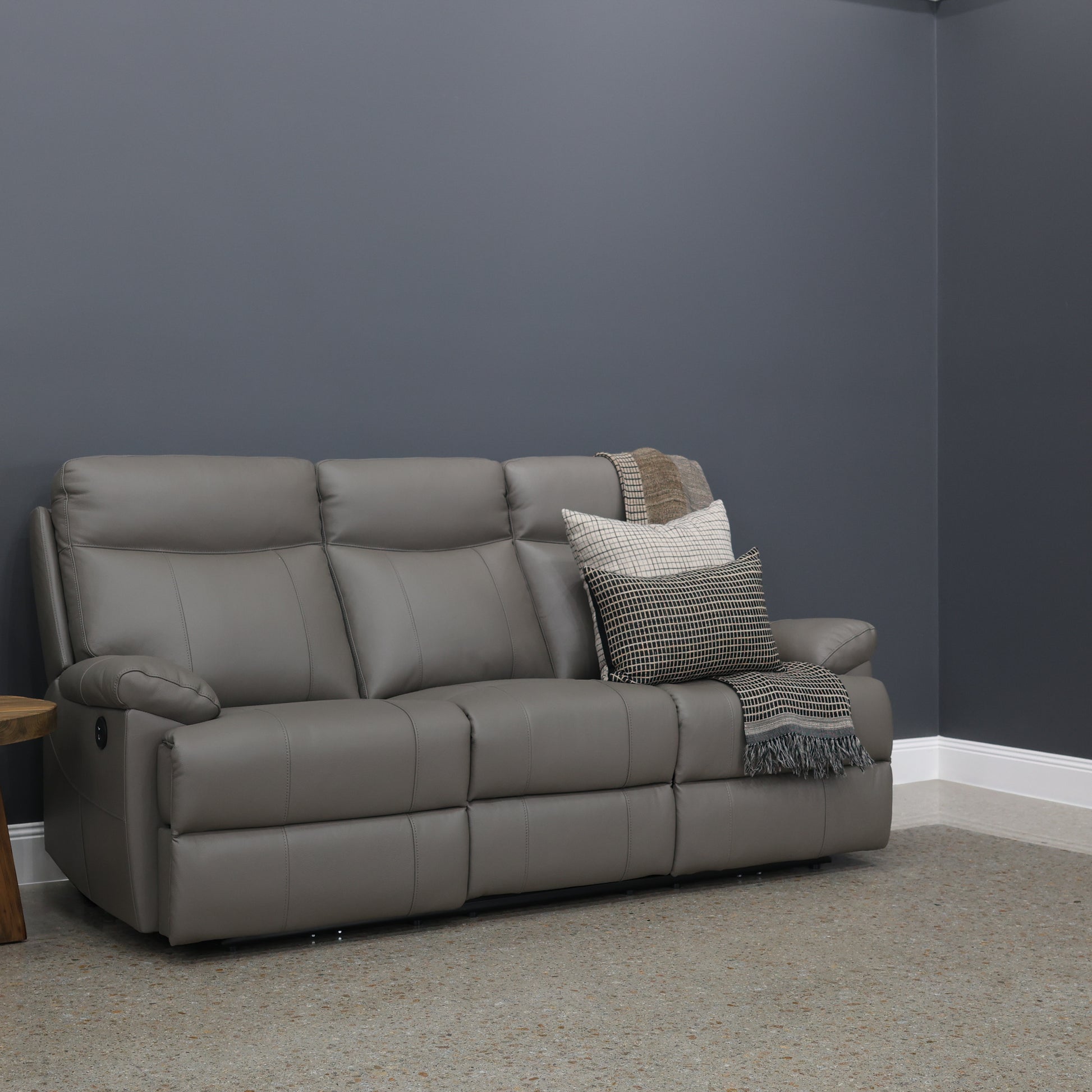Seymour Electric Sofa - Mocha Leather