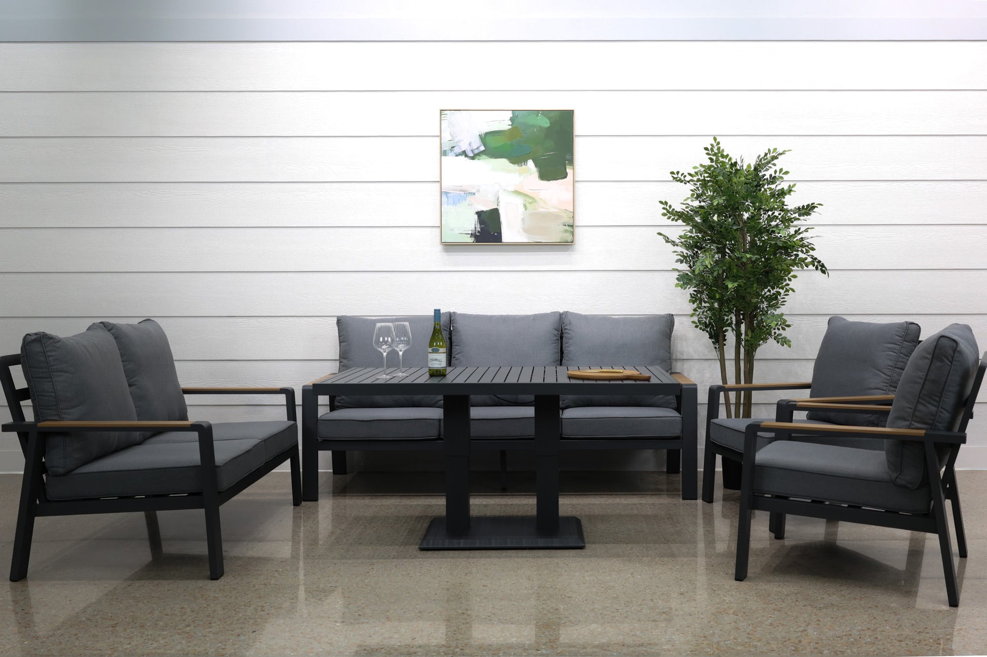 Byron 5 Piece Lounge Set - Charcoal