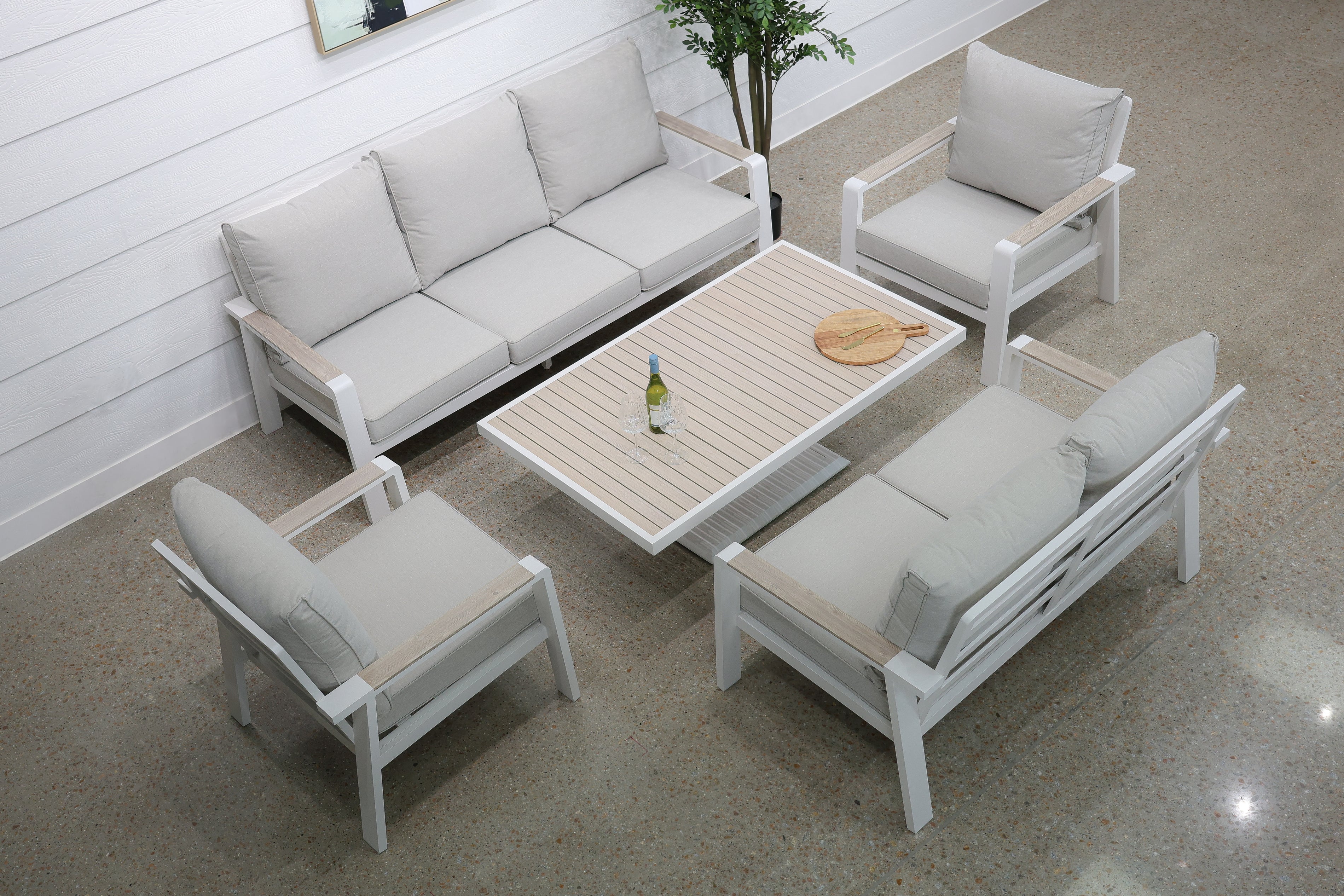 Byron 5 Piece Lounge Set - White