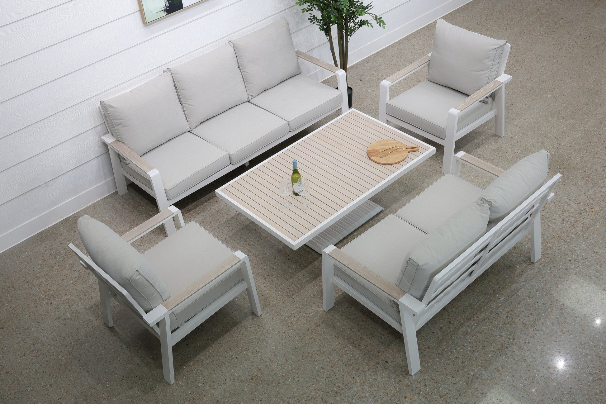 Byron 5 Piece Lounge Set - White