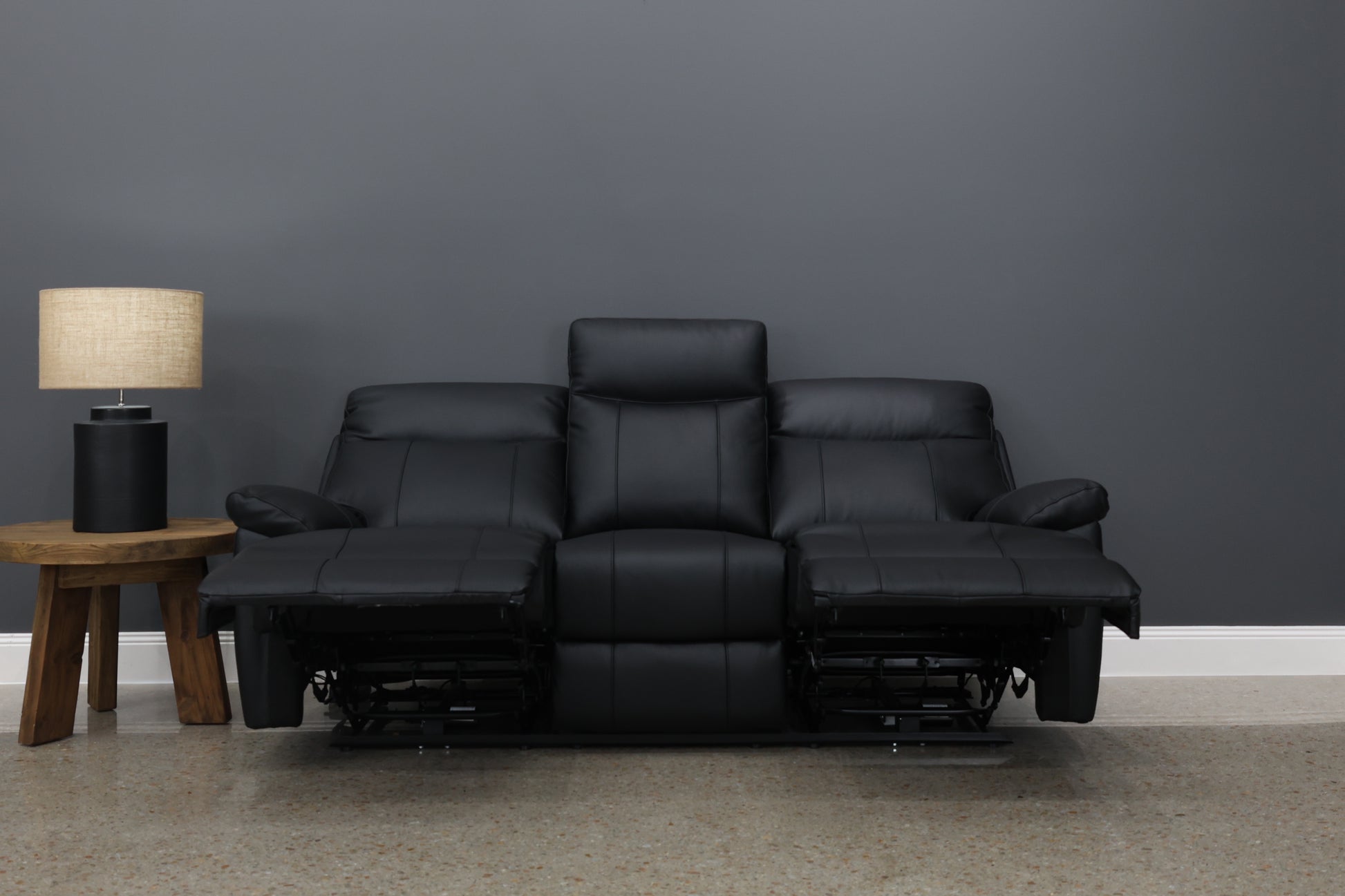 Seymour Electric Sofa - Black Leather