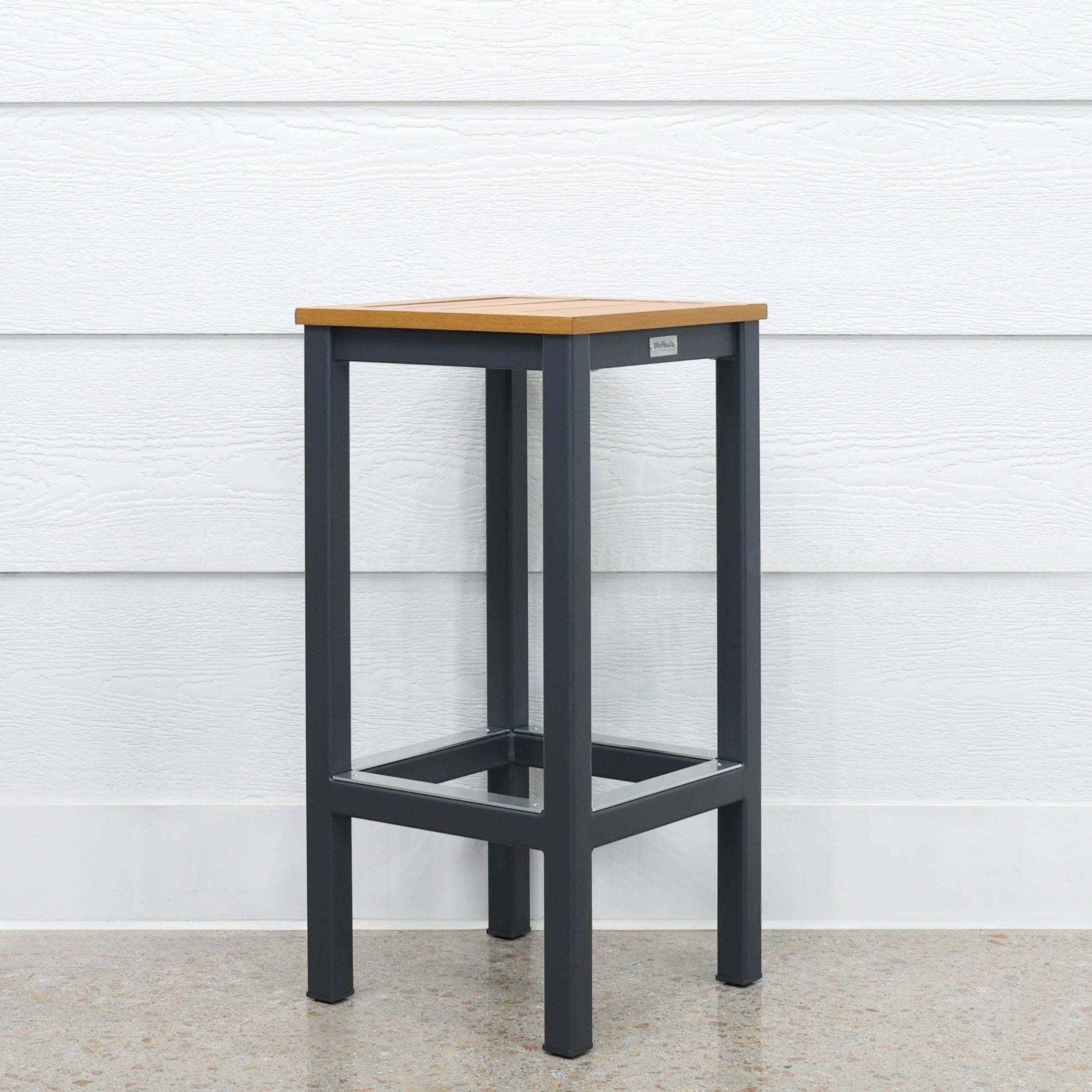 Mildura Barstool - Charcoal w/ Brushed Teak Slat