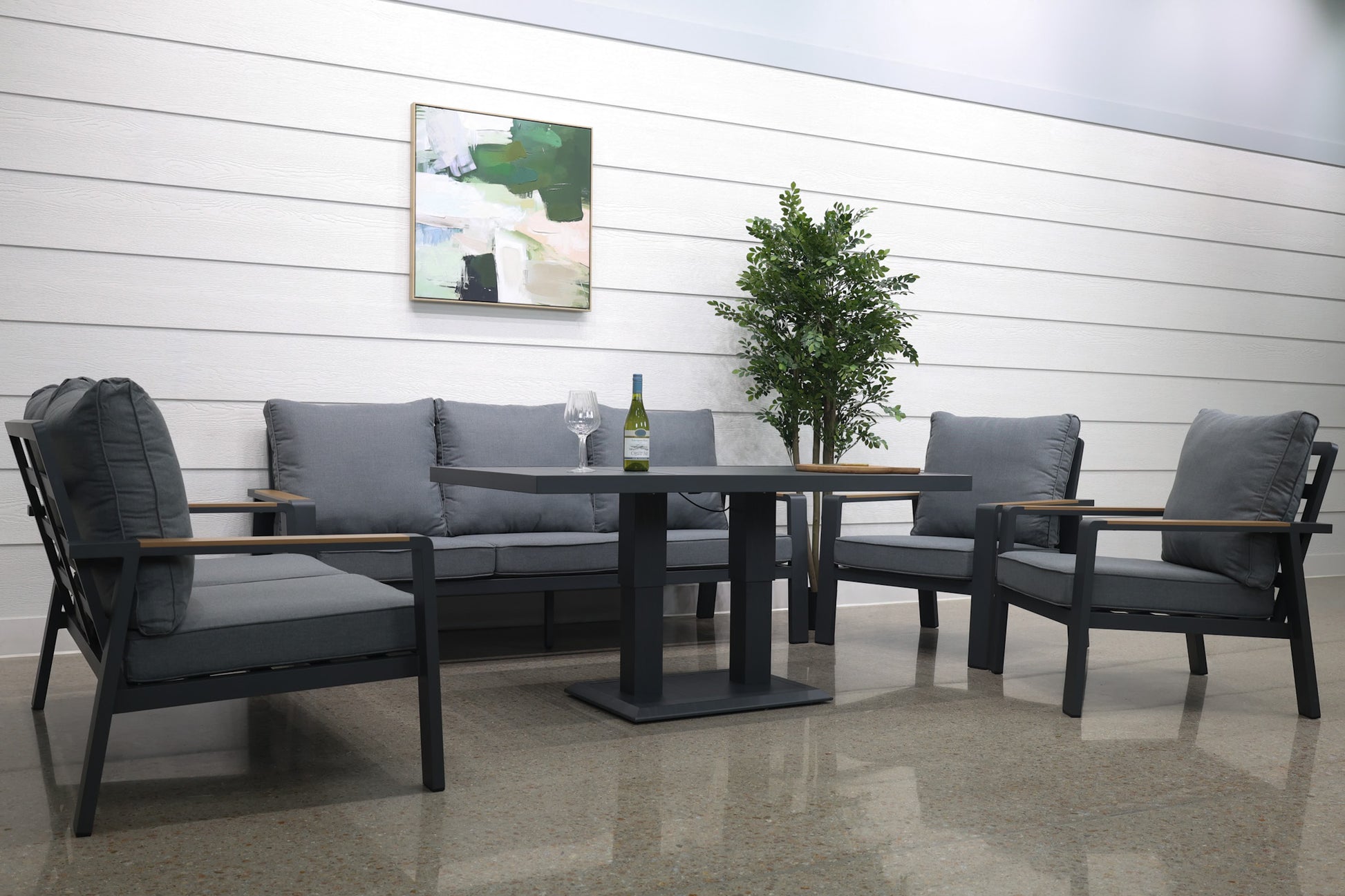 Byron 5 Piece Lounge Set - Charcoal