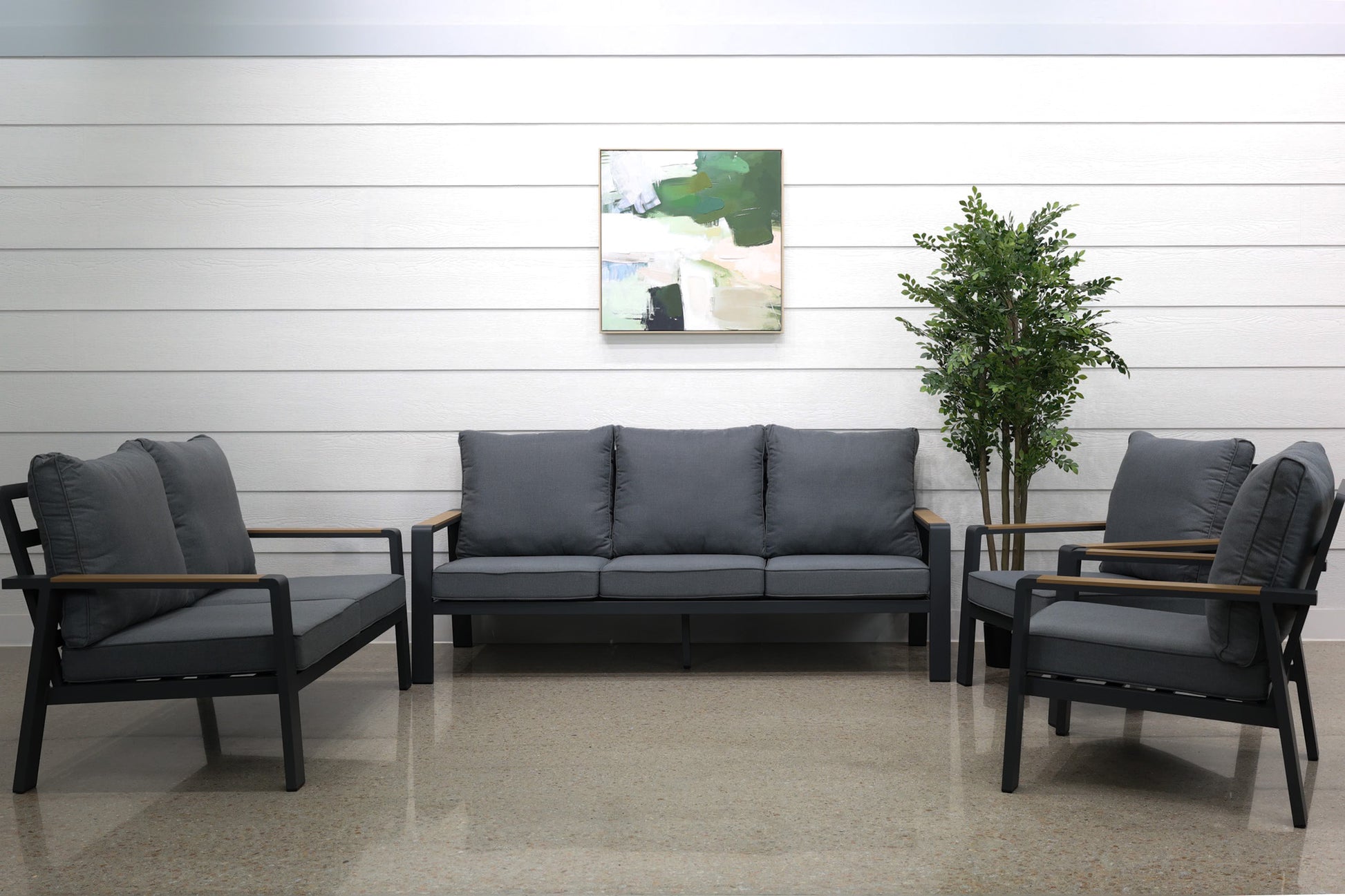 Byron 5 Piece Lounge Set - Charcoal