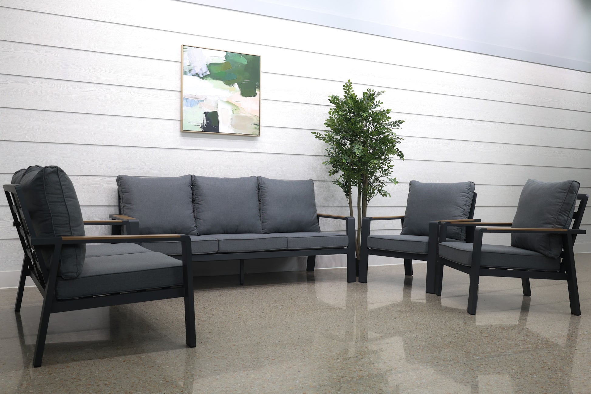 Byron 5 Piece Lounge Set - Charcoal