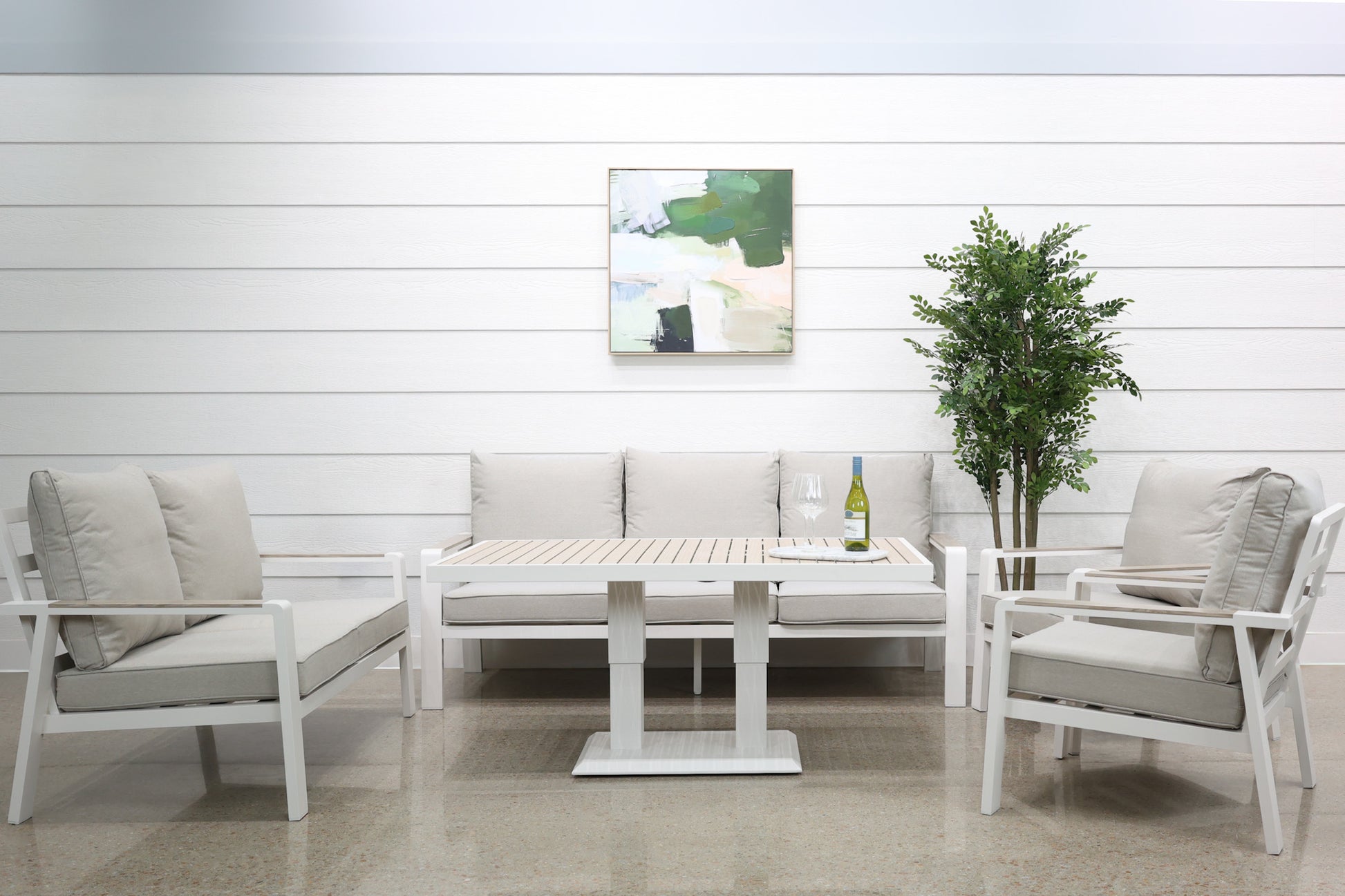 Byron 5 Piece Lounge Set - White