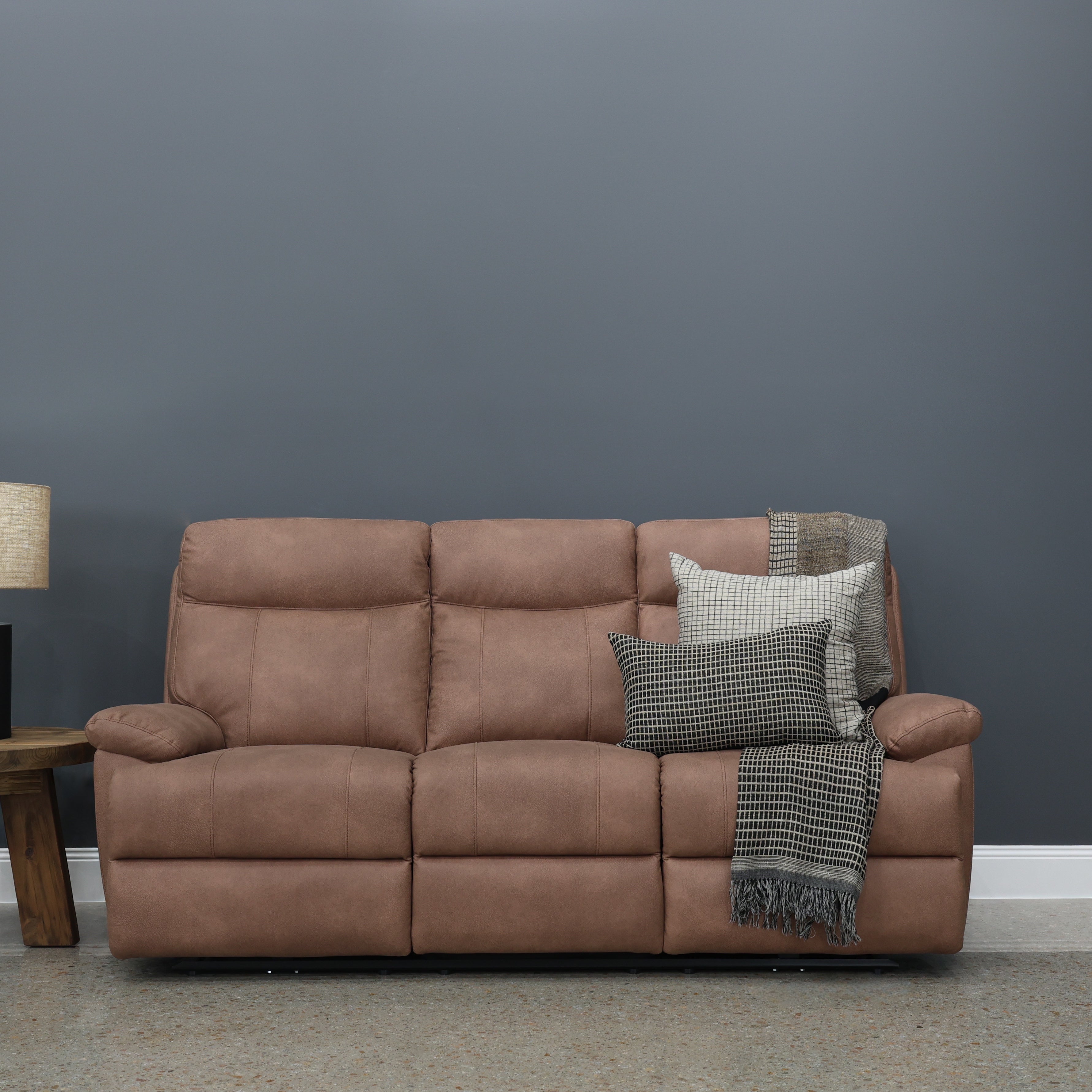 Seymour Electric Sofa - Chestnut Leather Air