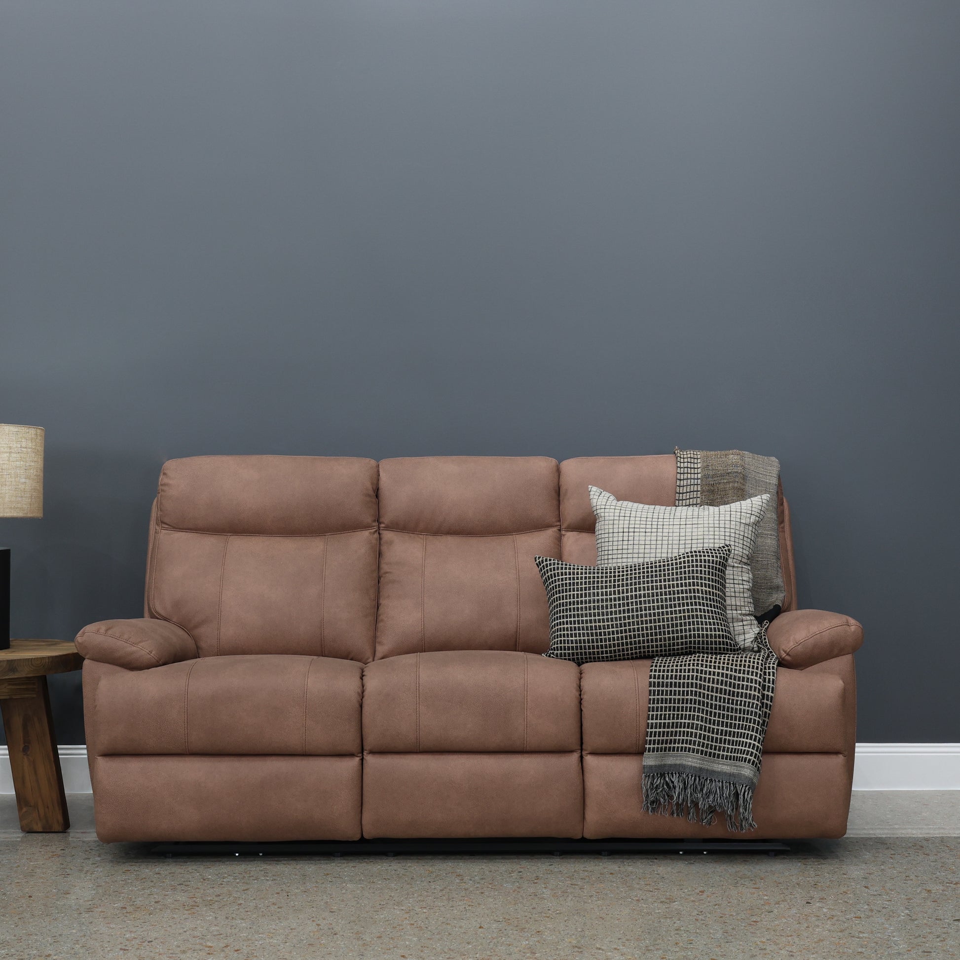Seymour Electric Sofa - Chestnut Leather Air