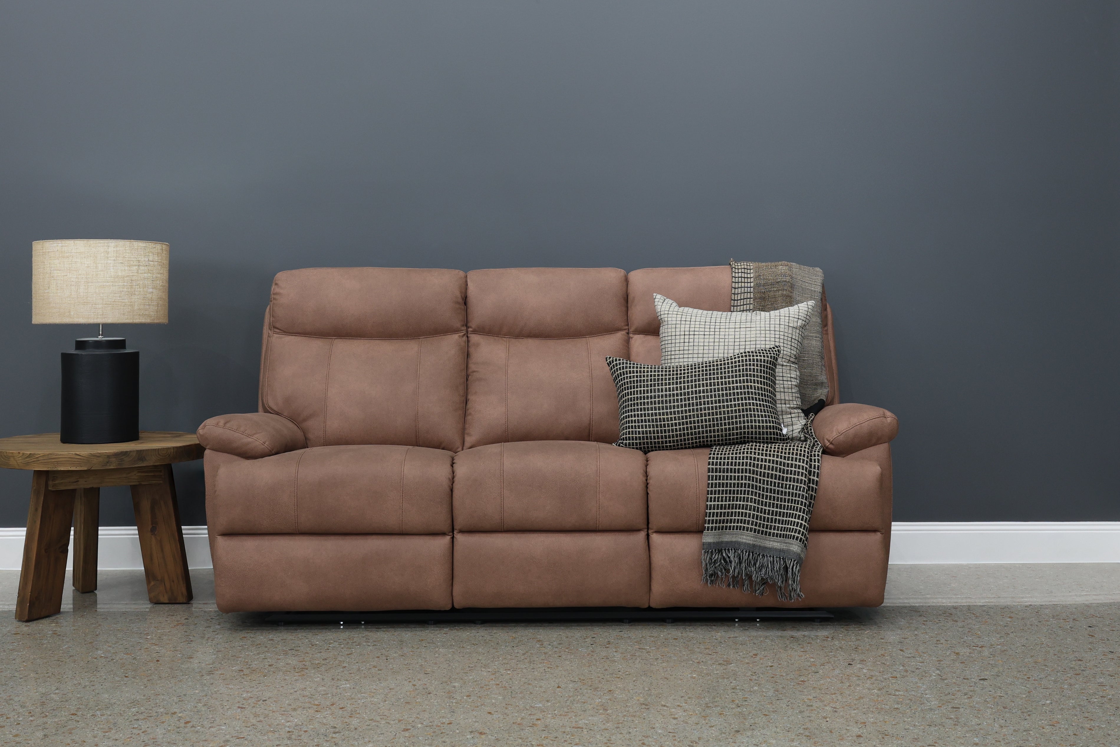 Seymour Electric Sofa - Chestnut Leather Air
