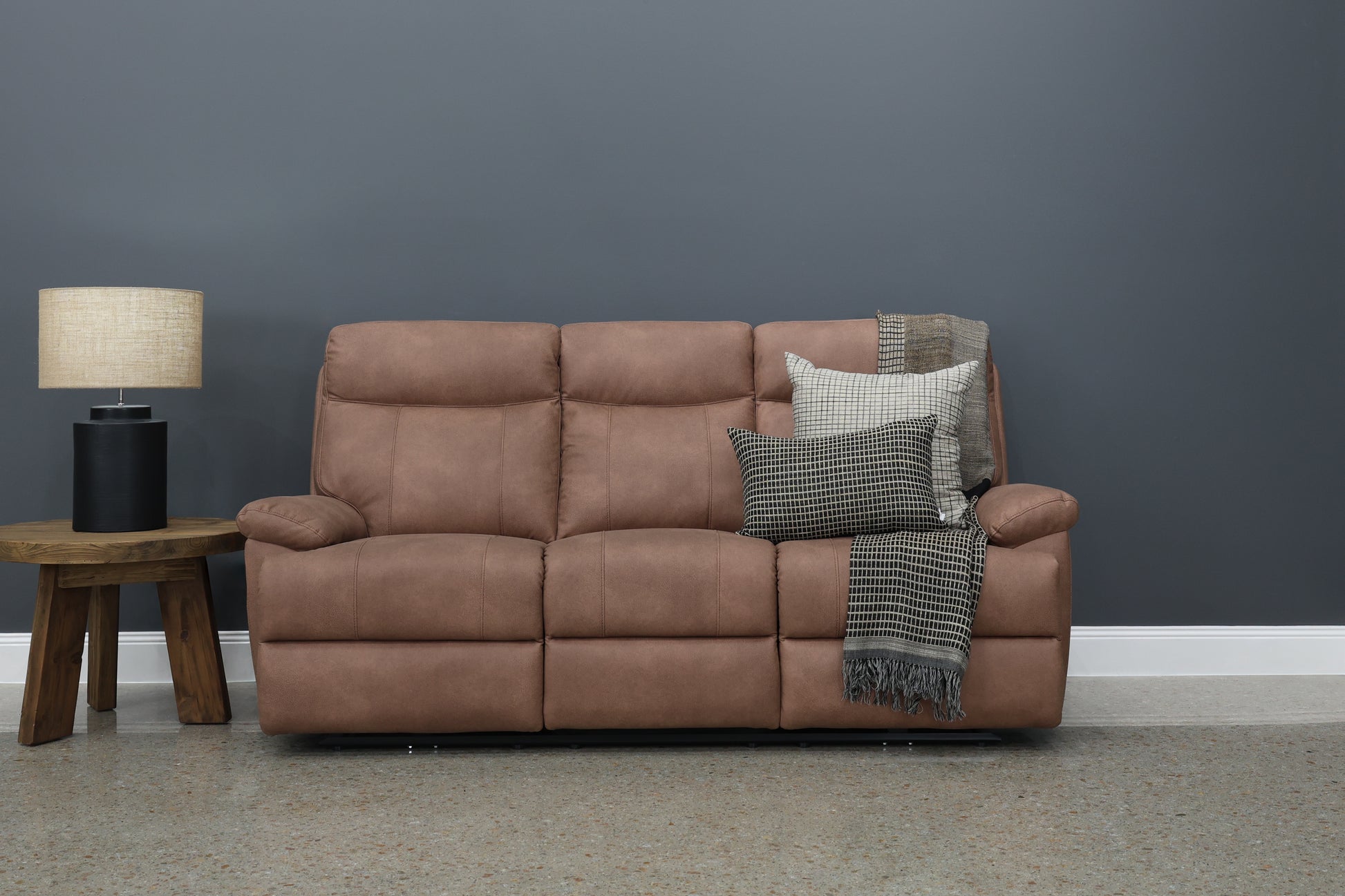 Seymour Electric Sofa - Chestnut Leather Air