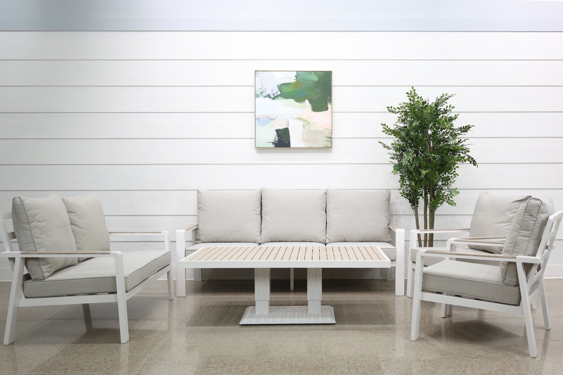 Byron 5 Piece Lounge Set - White