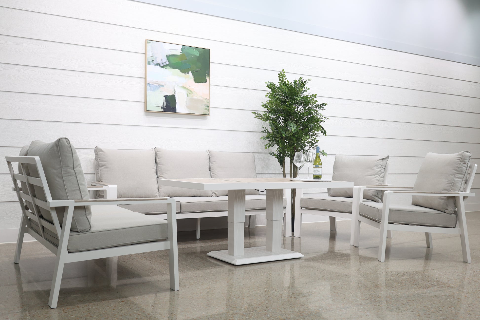 Byron 5 Piece Lounge Set - White