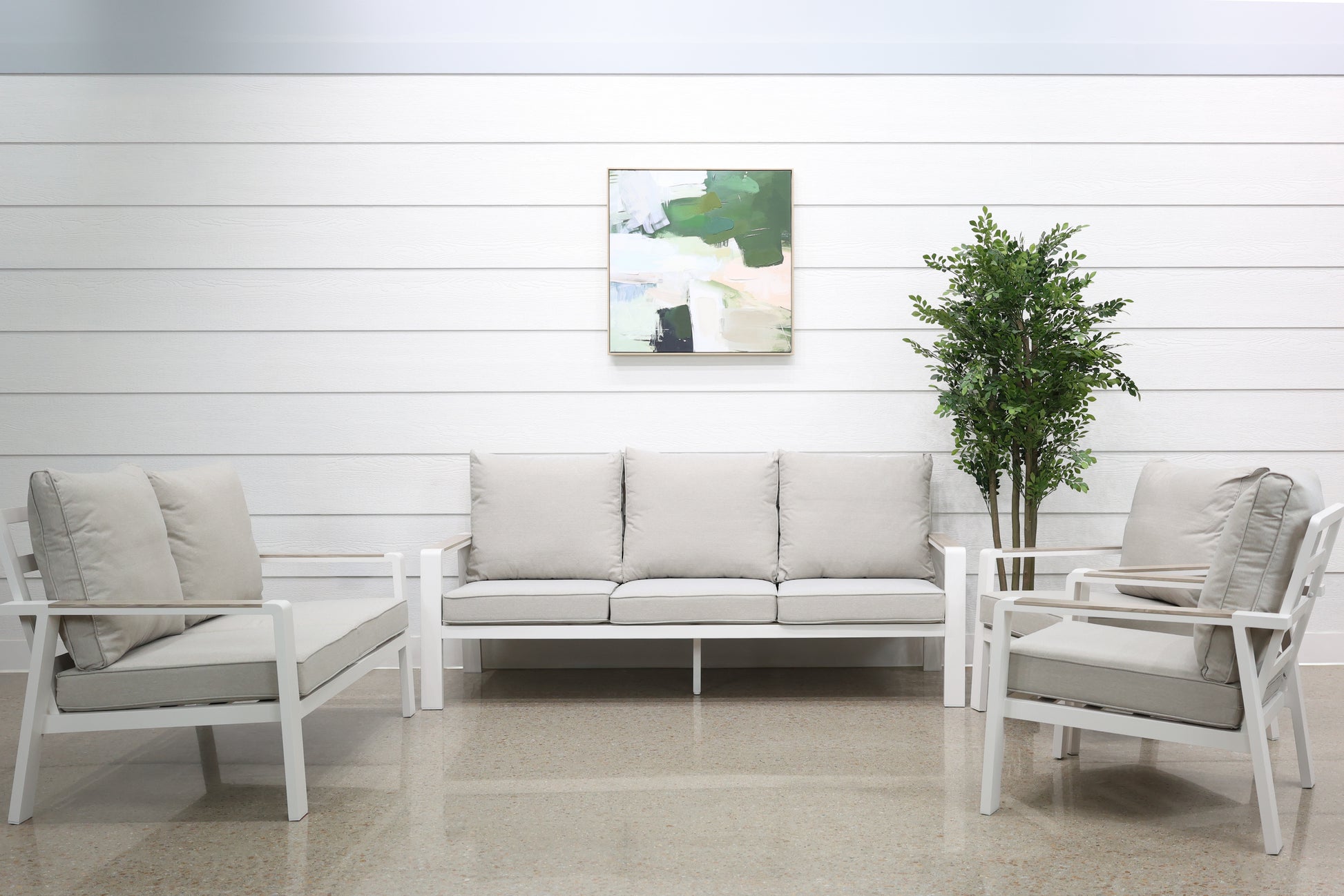 Byron 5 Piece Lounge Set - White