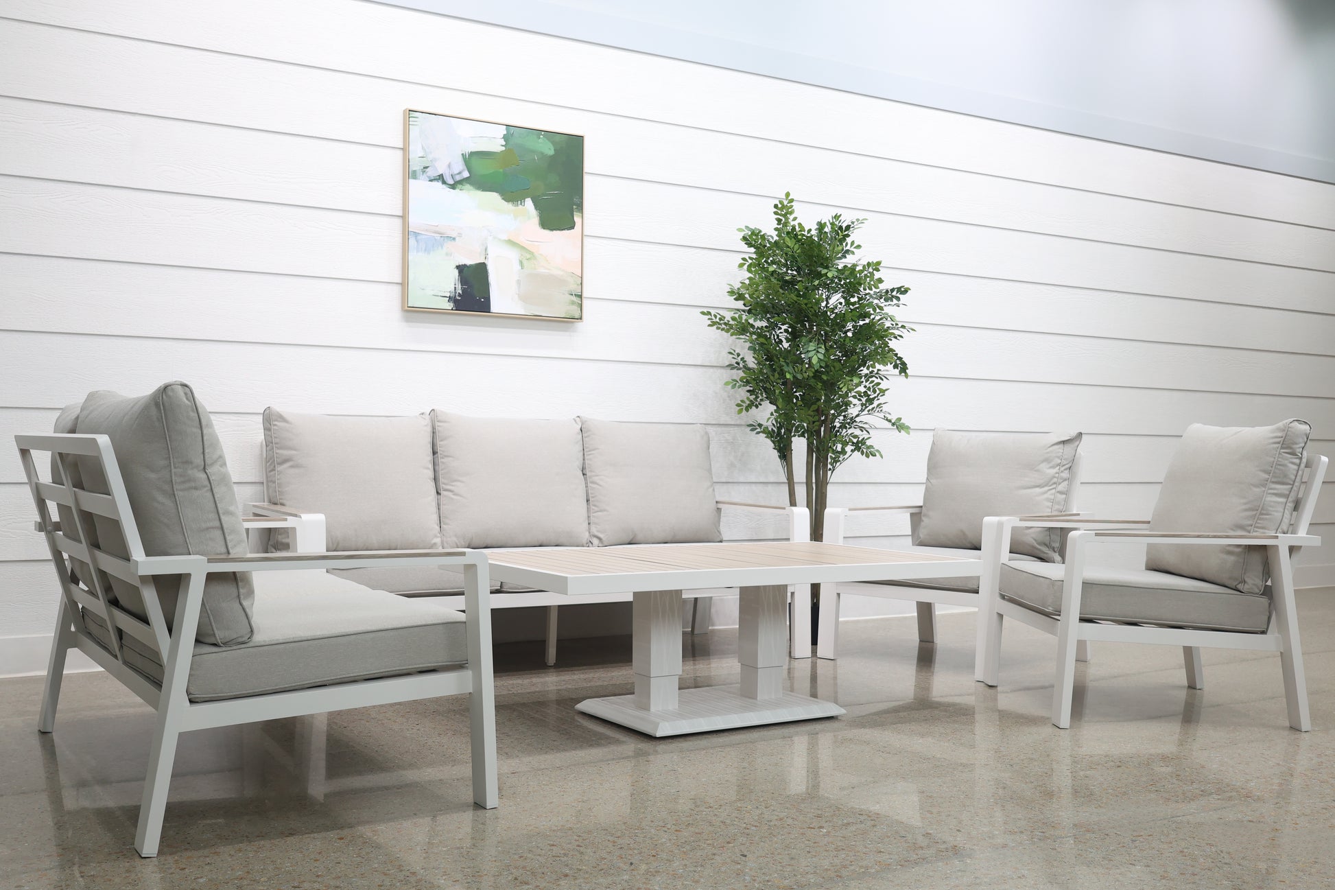 Byron 5 Piece Lounge Set - White