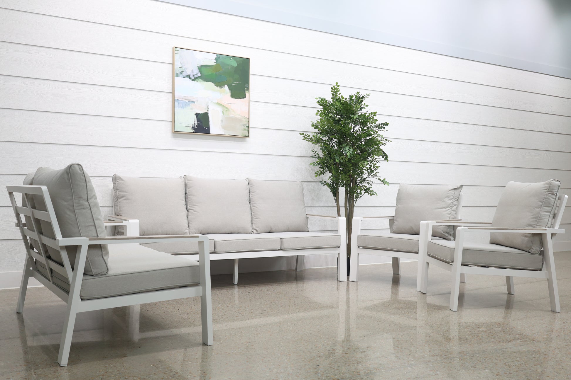 Byron 5 Piece Lounge Set - White