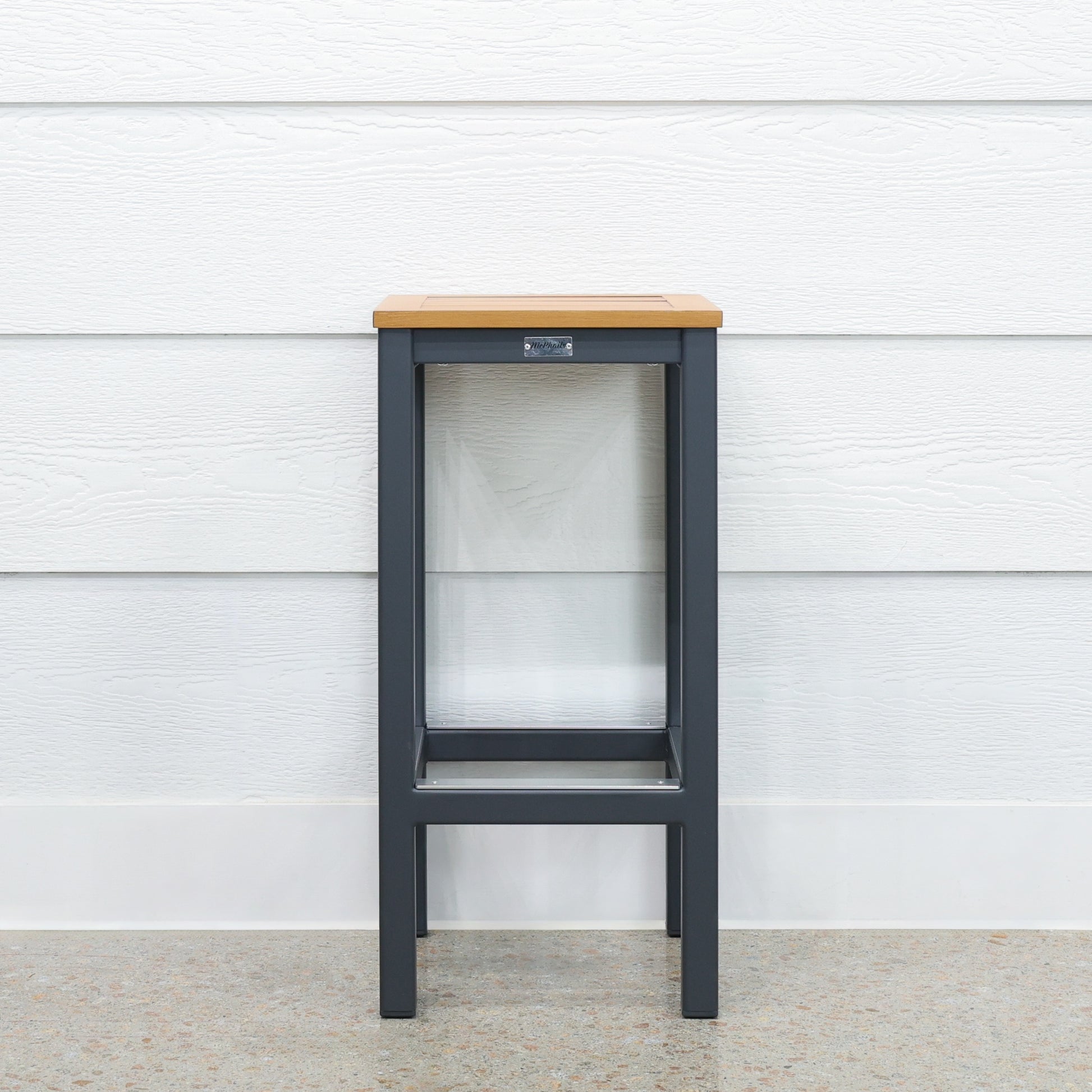 Mildura Barstool - Charcoal w/ Brushed Teak Slat