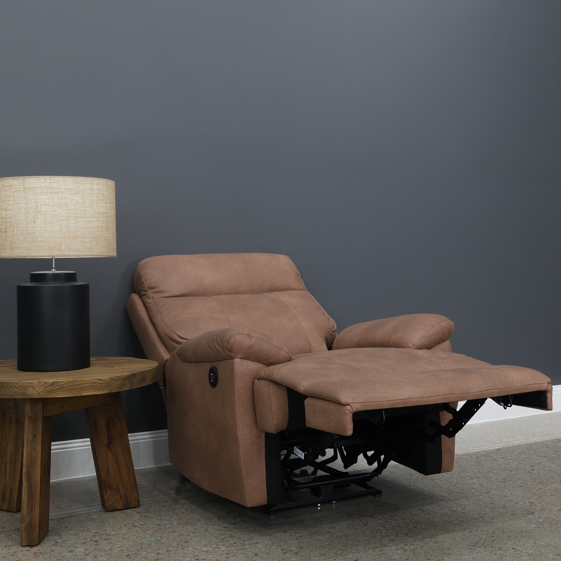 Seymour Electric Recliner - Chestnut Leather Air