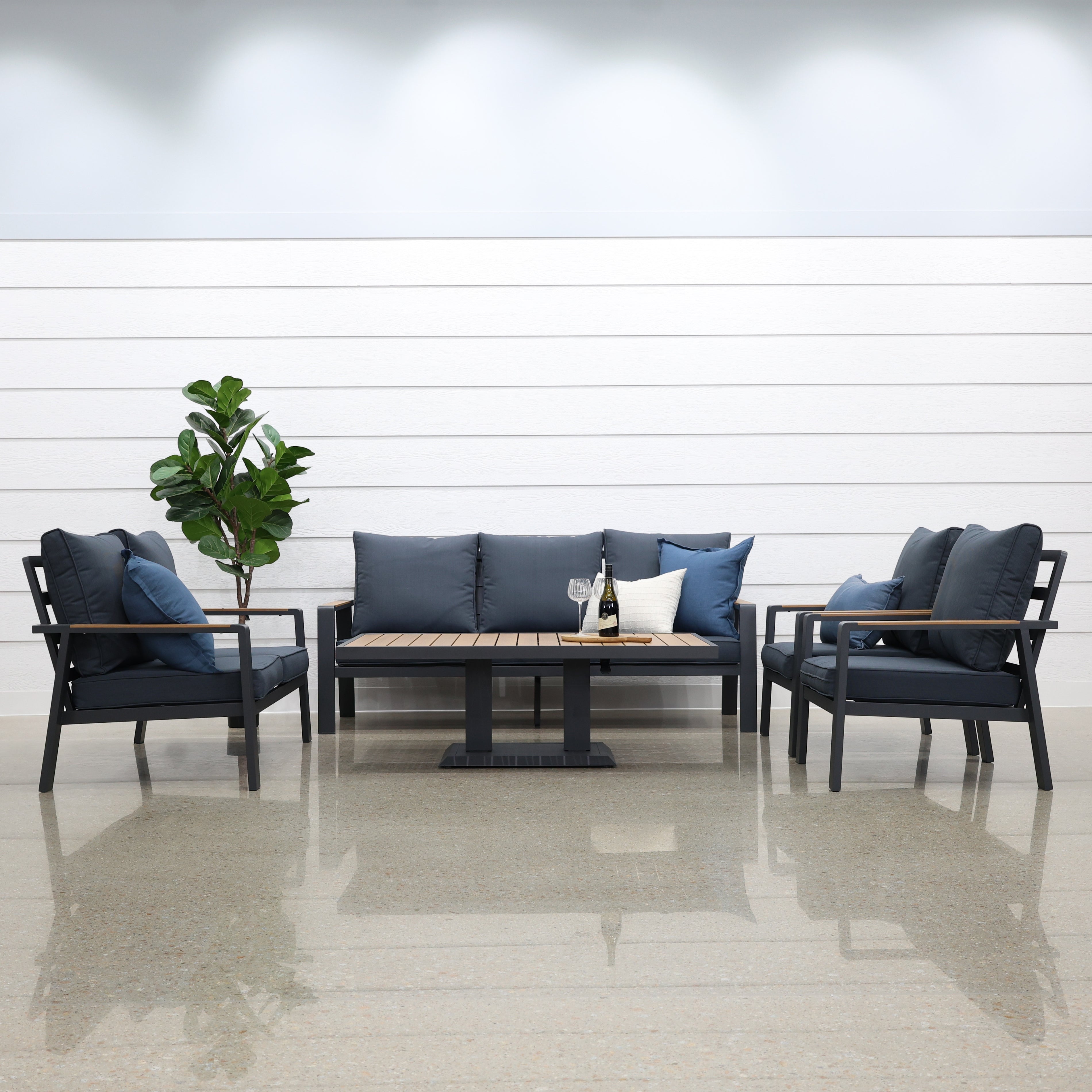 Byron 5 Piece Lounge Set - Charcoal