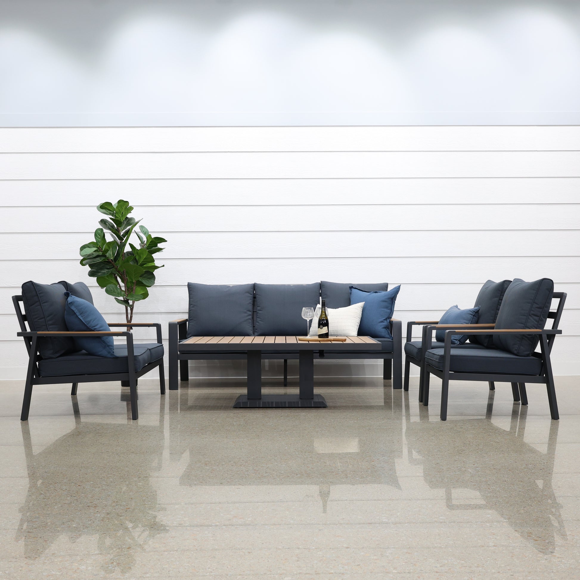 Byron 5 Piece Lounge Set - Charcoal